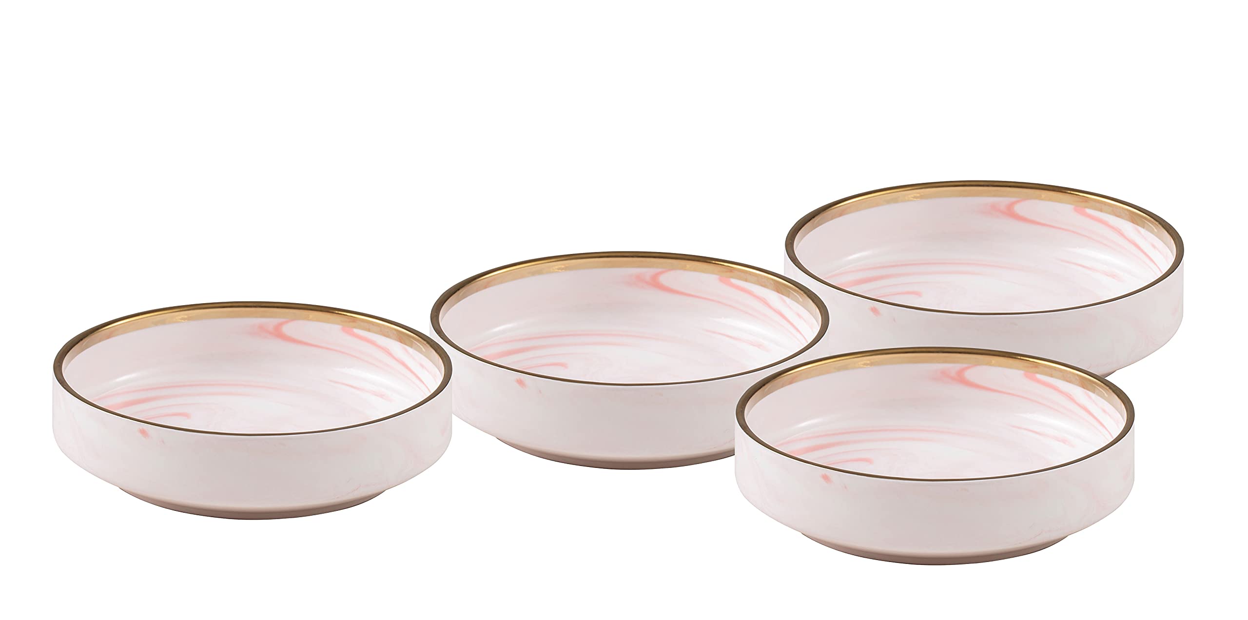 Artisan Marbled Fine China Dinnerware Set,Gold-Rim
