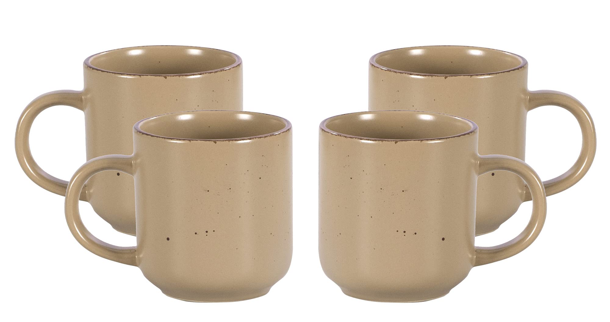 Nordic Rising-Rim Speckled Stoneware Dinnerware Set