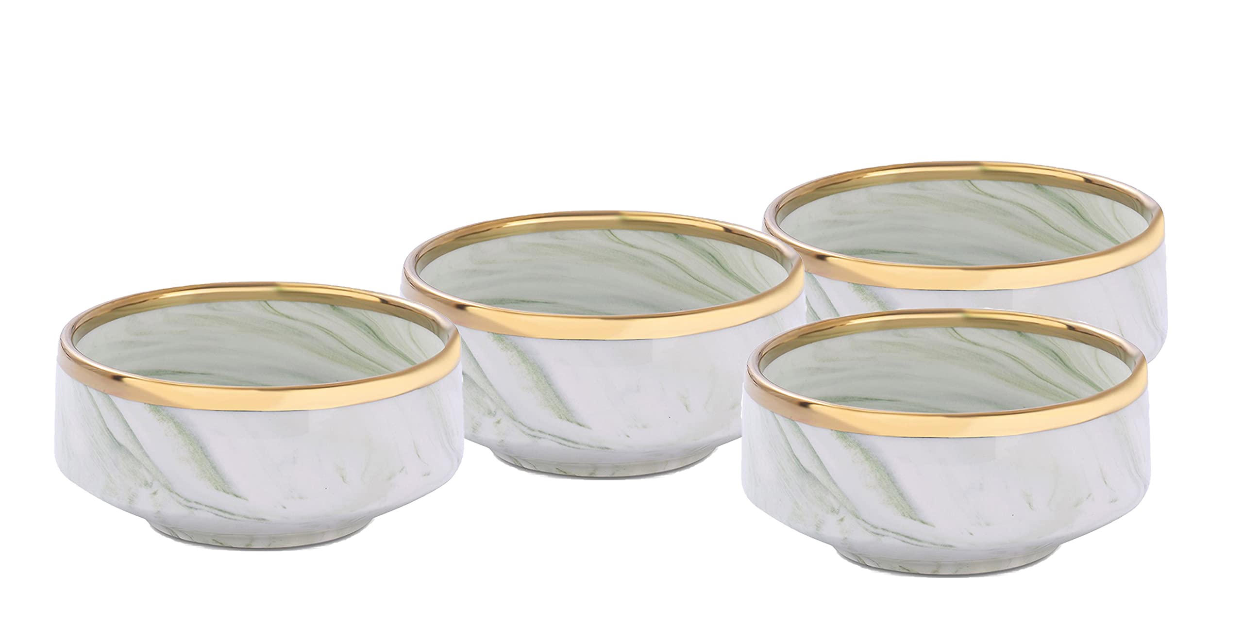 Artisan Marbled Fine China Dinnerware Set,Gold-Rim