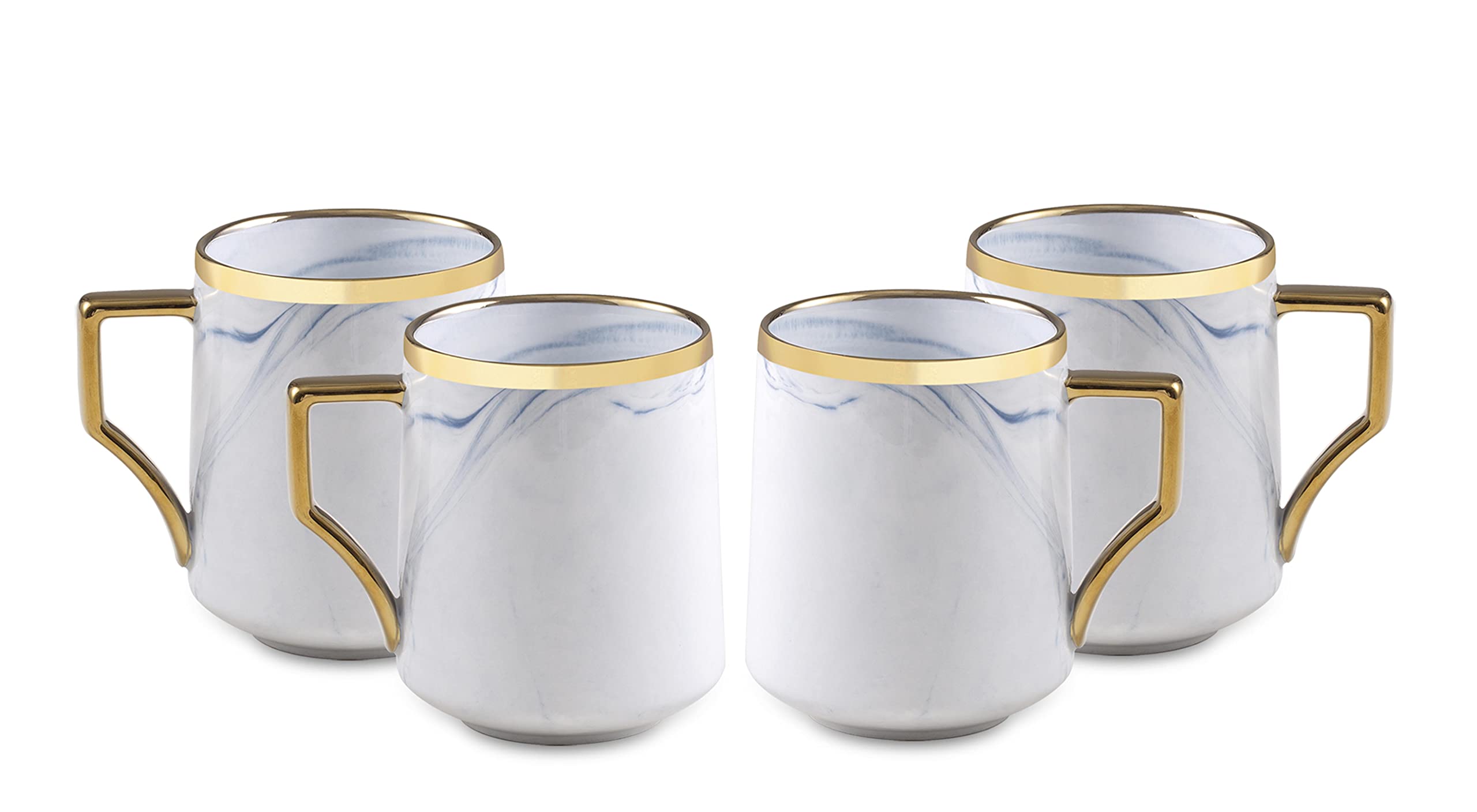 Artisan Marbled Fine China Dinnerware Set,Gold-Rim