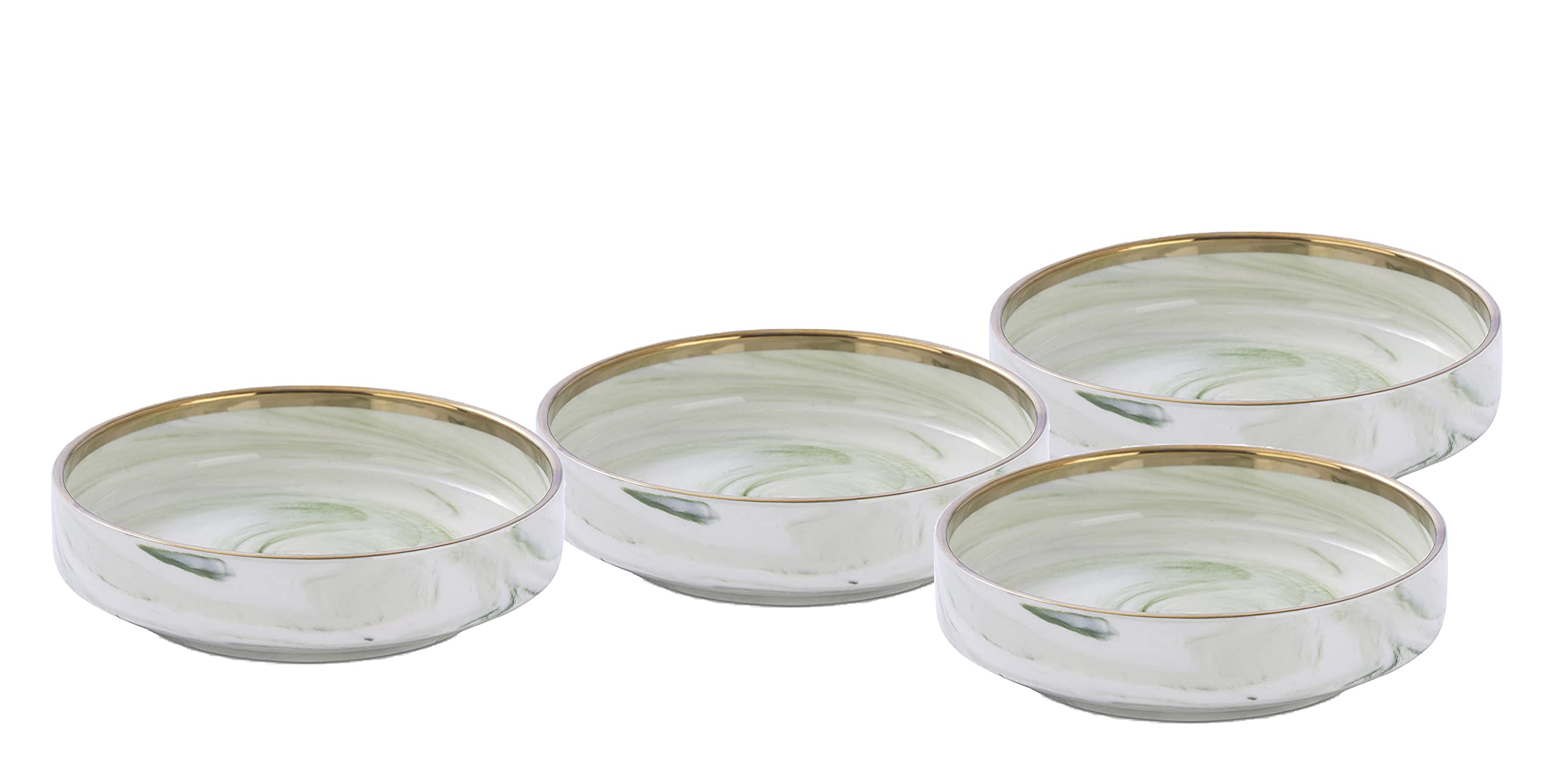 Artisan Marbled Fine China Dinnerware Set,Gold-Rim