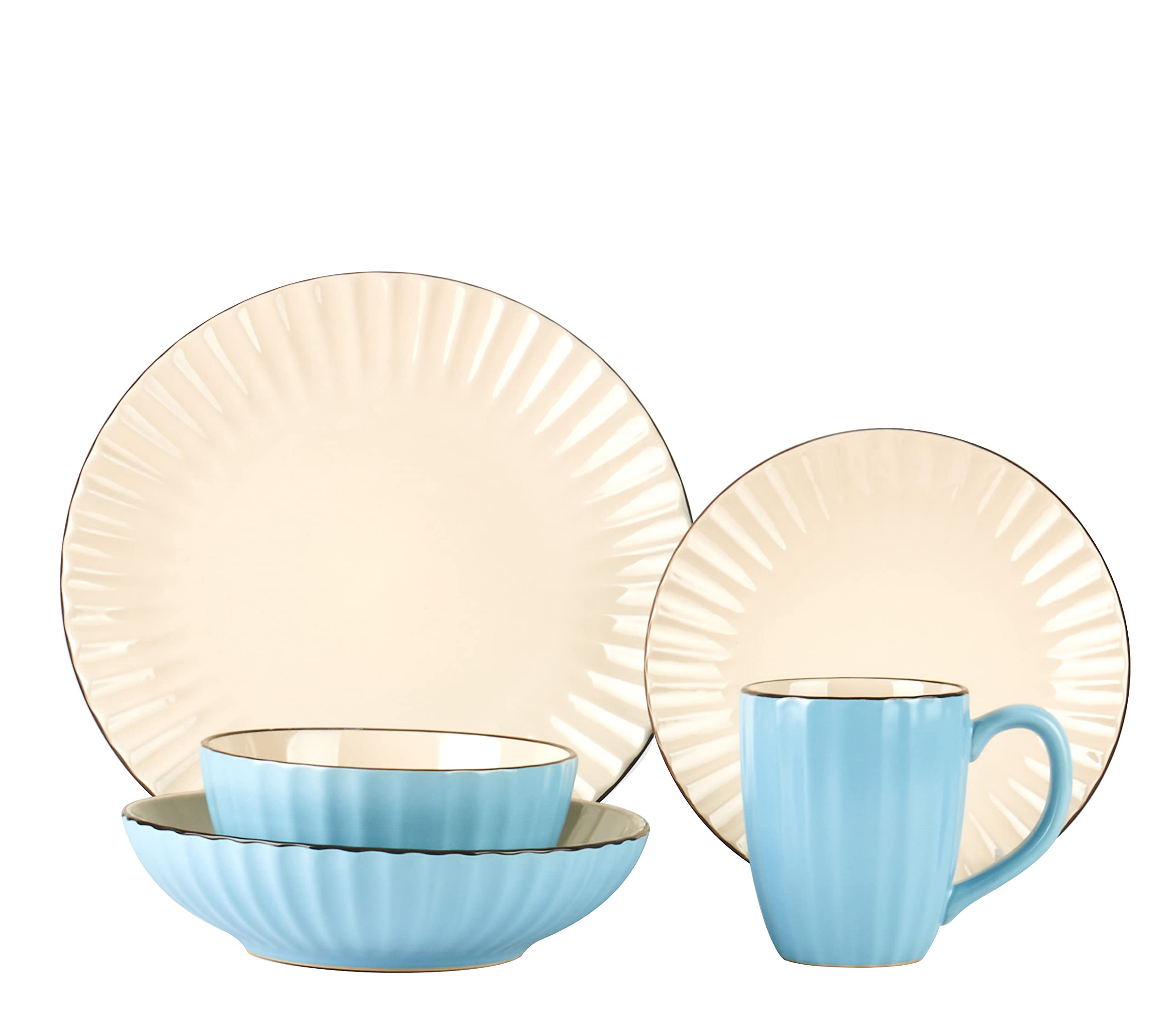 Osita Strip Stoneware Dinnerware Set