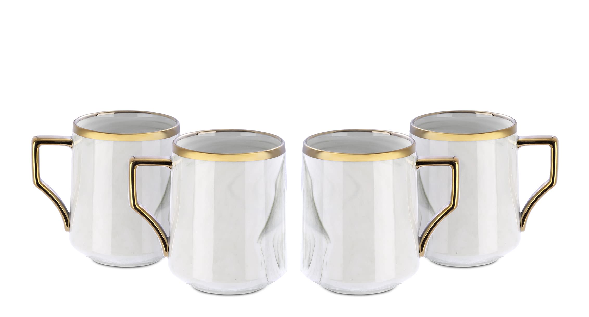 Artisan Marbled Fine China Dinnerware Set,Gold-Rim