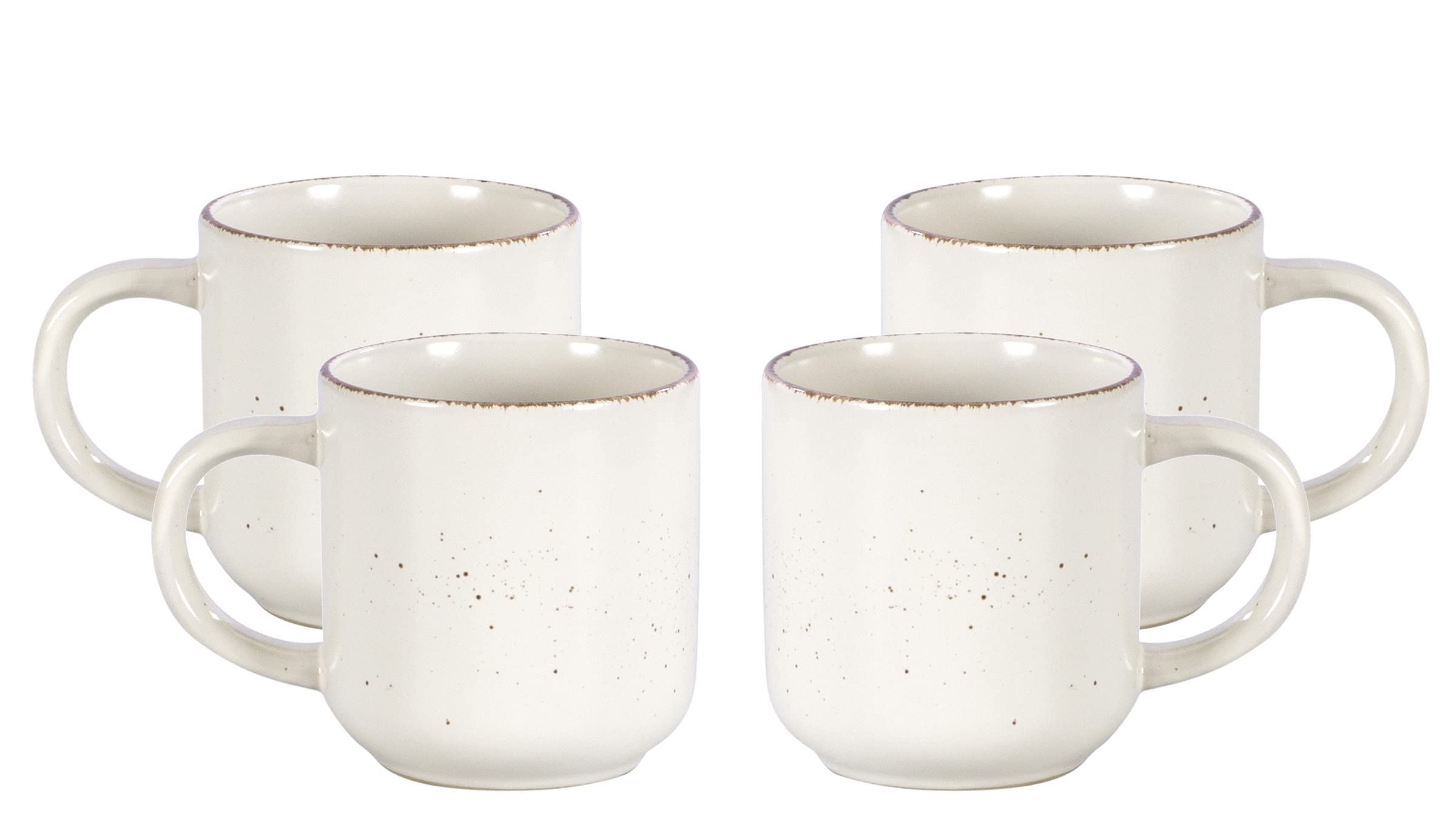 Nordic Rising-Rim Speckled Stoneware Dinnerware Set