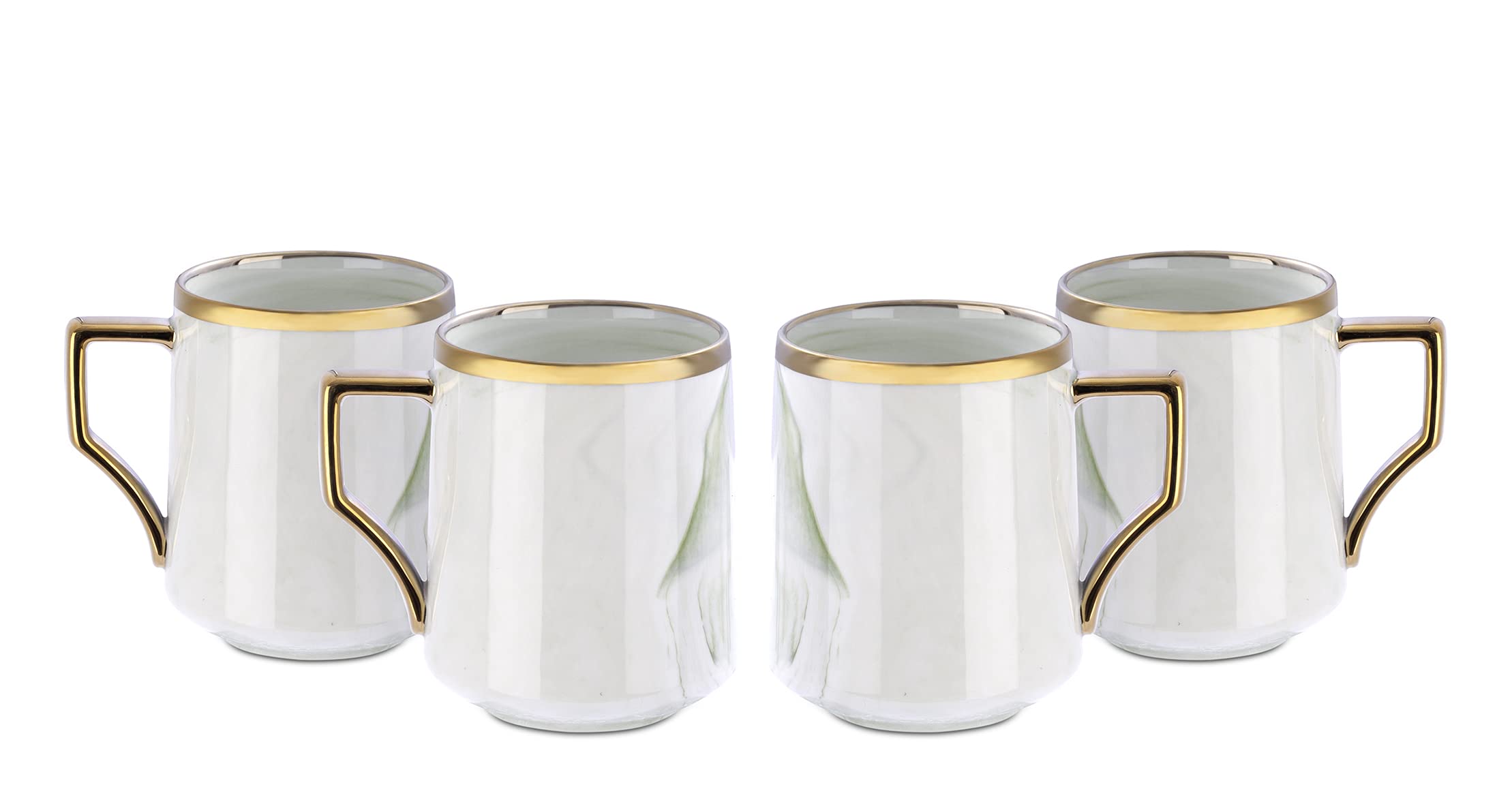 Artisan Marbled Fine China Dinnerware Set,Gold-Rim