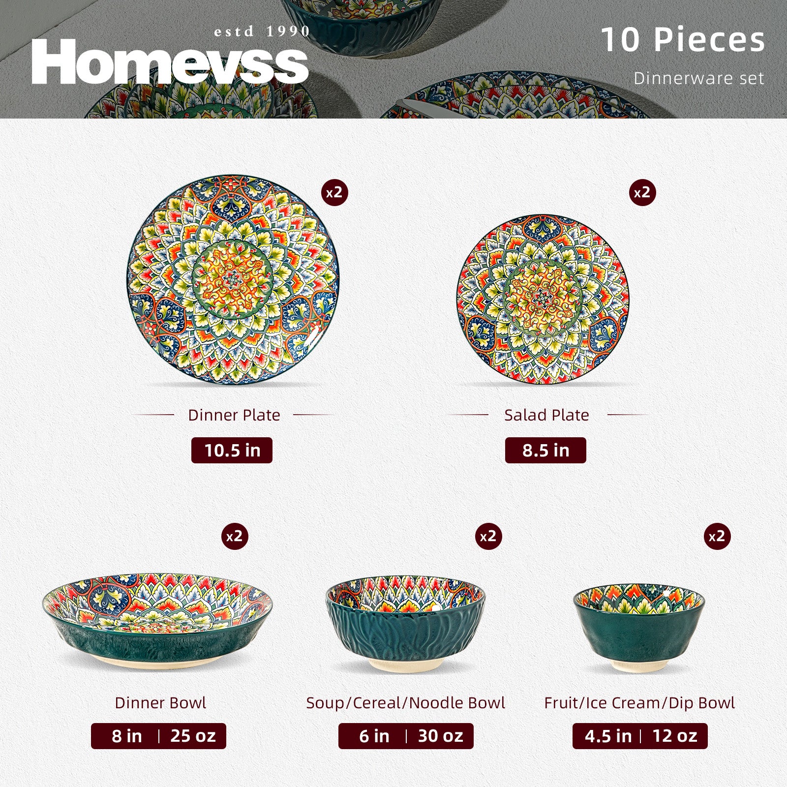 Bohemian Dinnerware Set