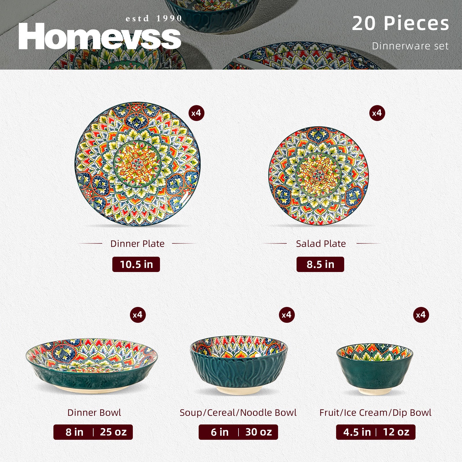 Bohemian Dinnerware Set