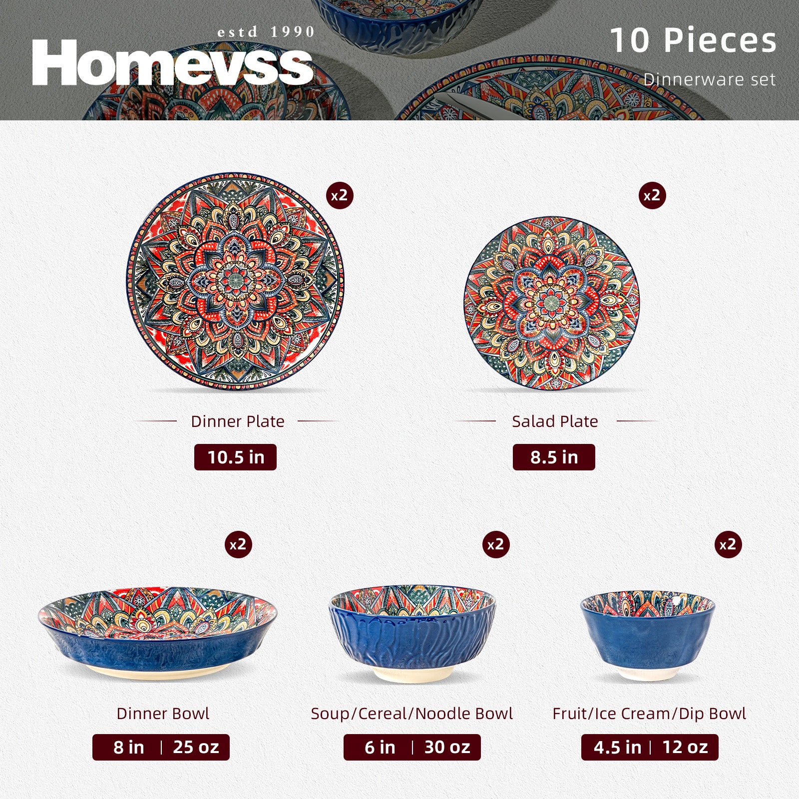 Bohemian Dinnerware Set