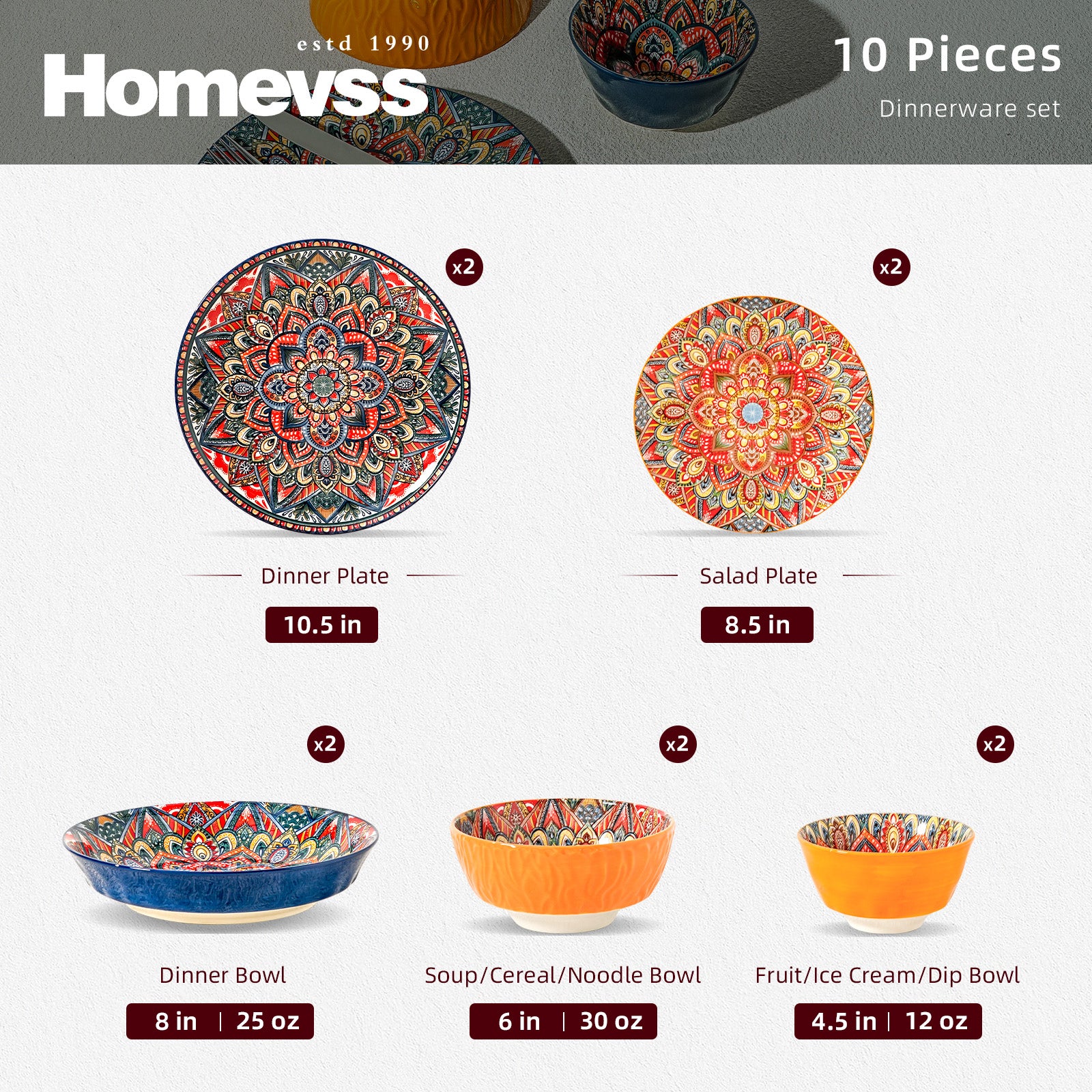 Bohemian Dinnerware Set