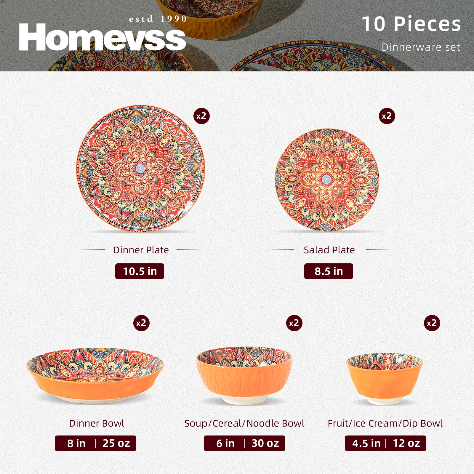 Bohemian Dinnerware Set