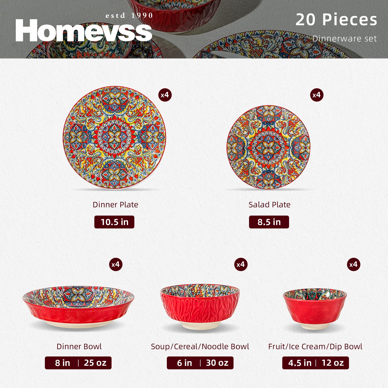 Bohemian Dinnerware Set