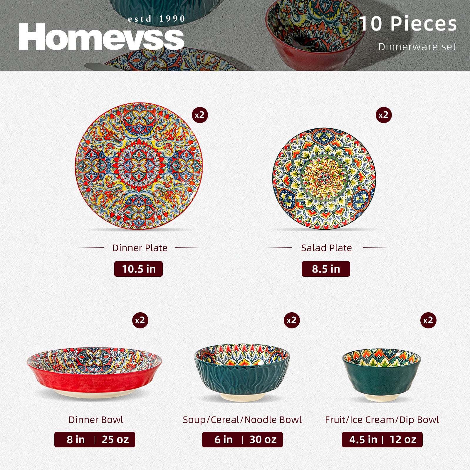 Bohemian Dinnerware Set