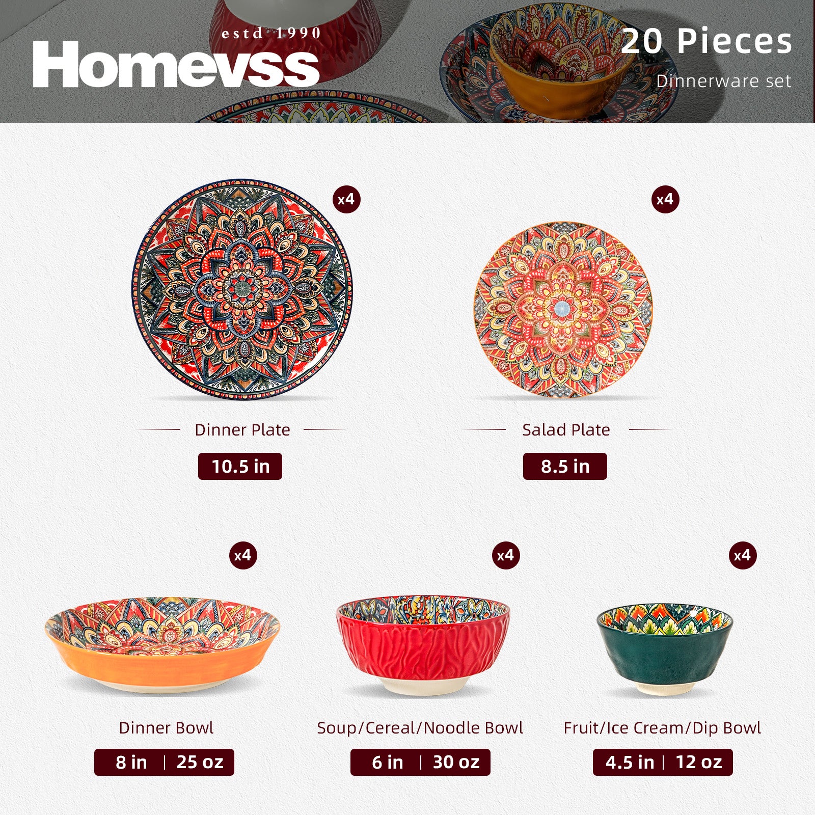 Bohemian Dinnerware Set