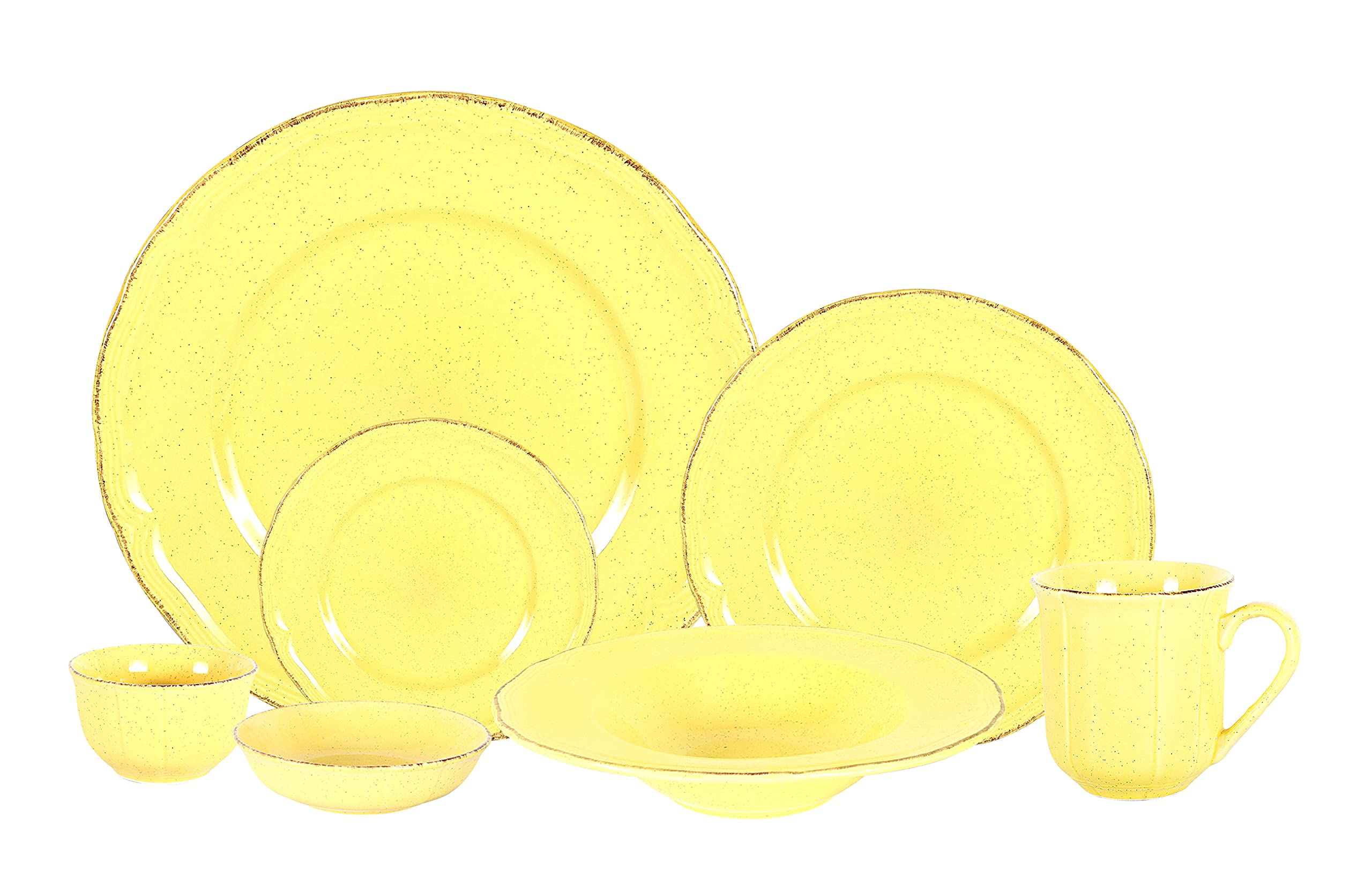 French Countryside Speckled Stoneware Dinnerware Set