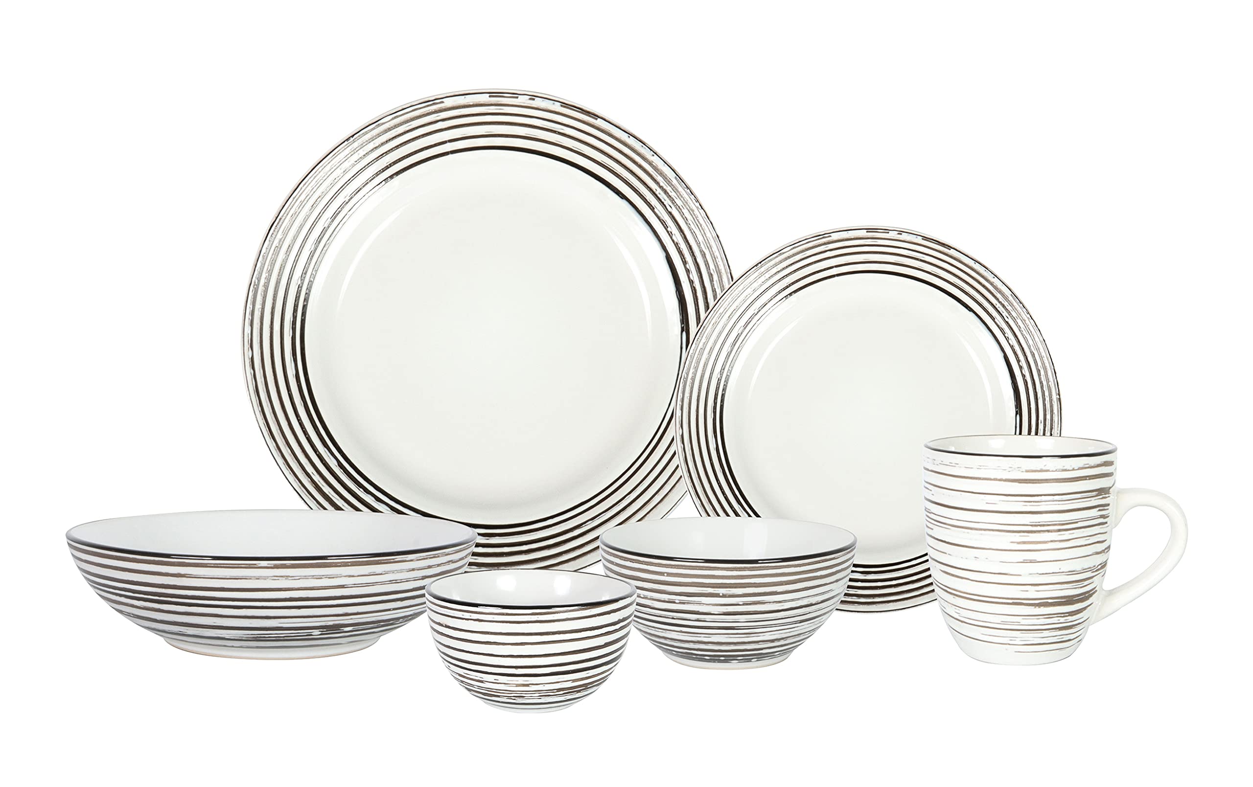 Stoneware Handcrafted Tree Bark Effected Glaze Dinnerware Set