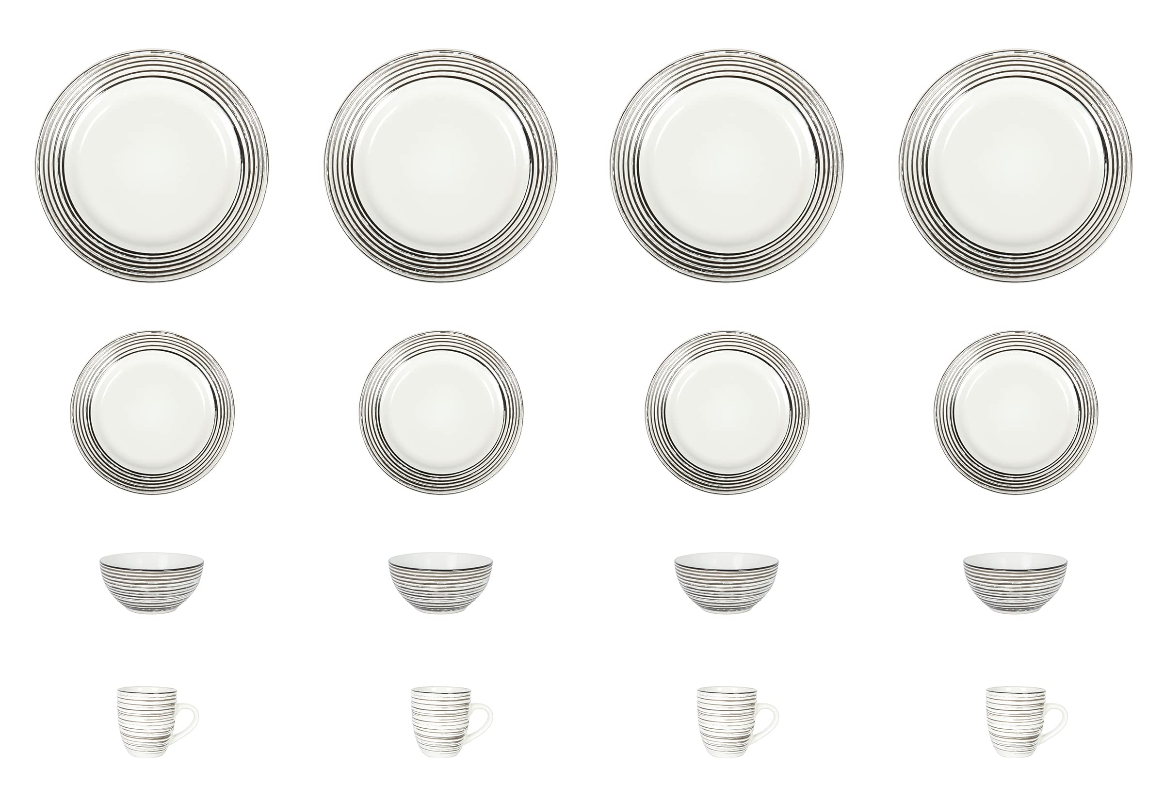 Stoneware Handcrafted Tree Bark Effected Glaze Dinnerware Set