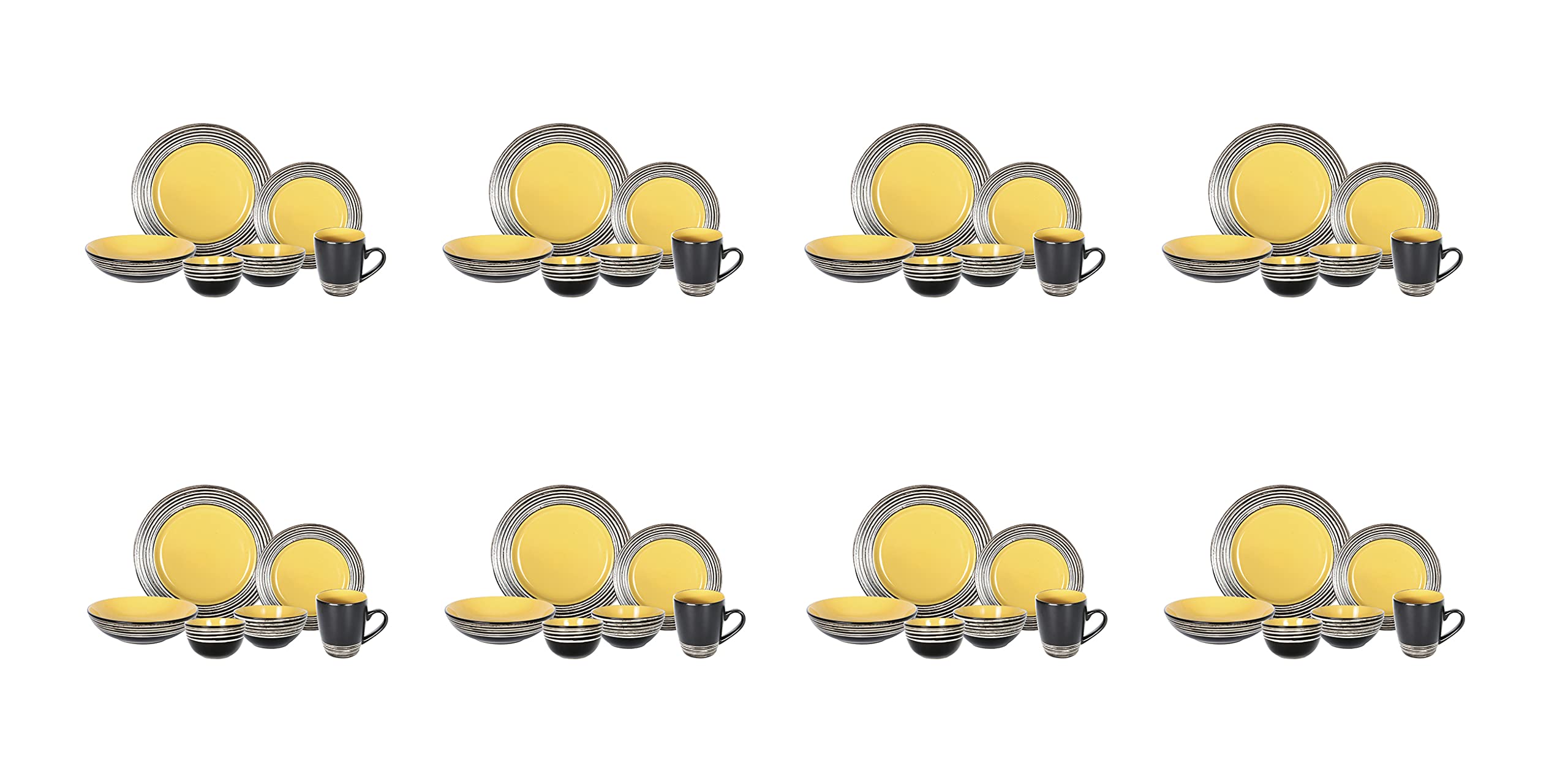 Stoneware Handcrafted Tree Bark Effected Glaze Dinnerware Set