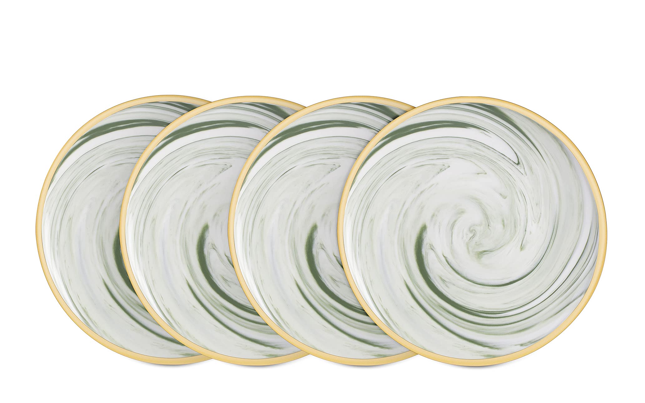 Artisan Marbled Fine China Dinnerware Set,Gold-Rim