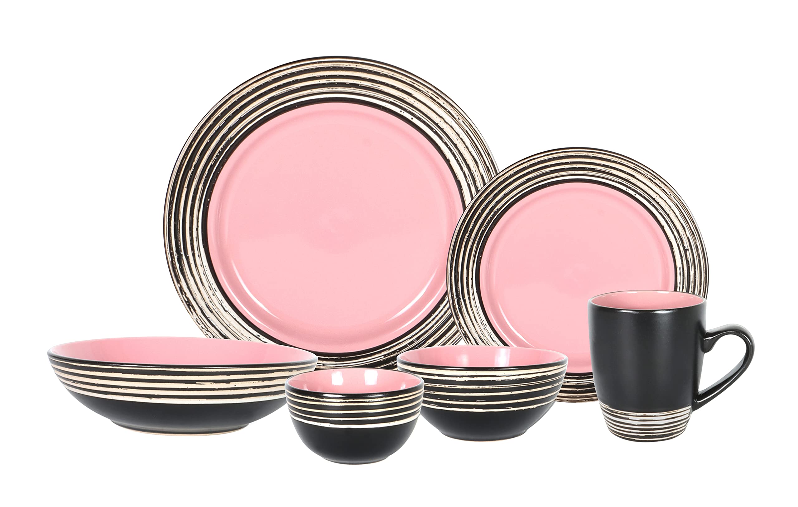 Stoneware Handcrafted Tree Bark Effected Glaze Dinnerware Set