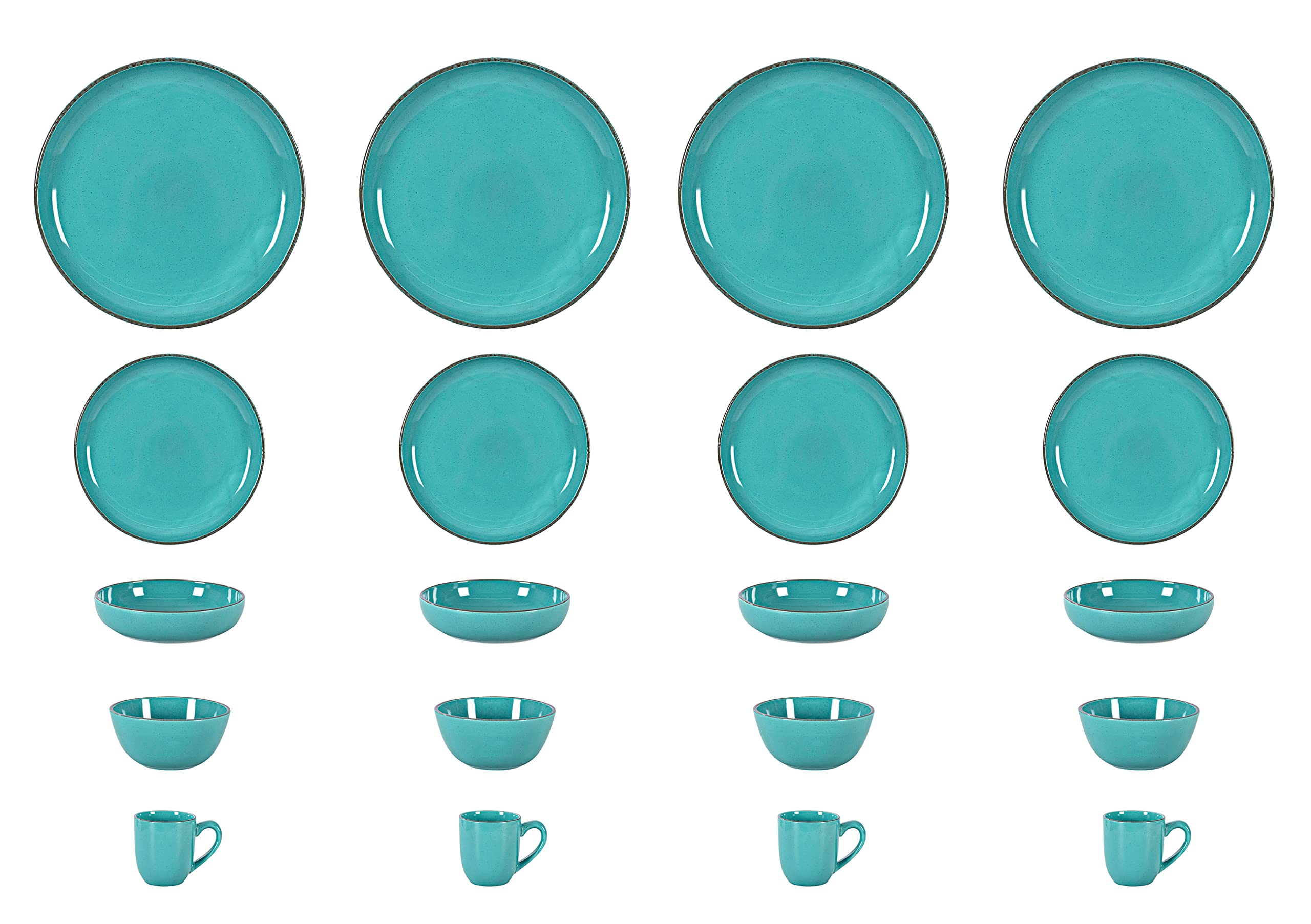 Euro-Nordic Speckled Stoneware Dinnerware Set