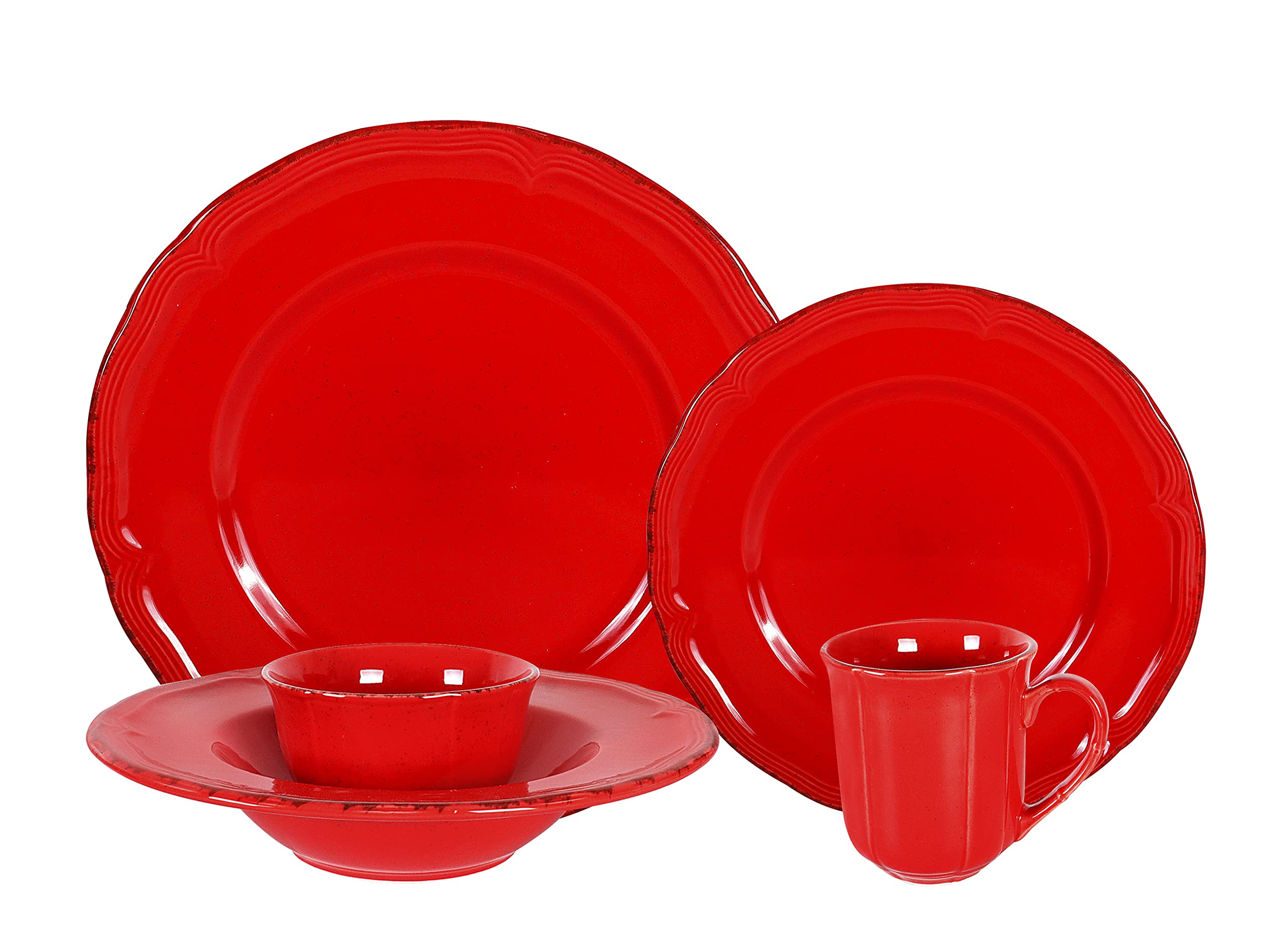 French Countryside Speckled Stoneware Dinnerware Set