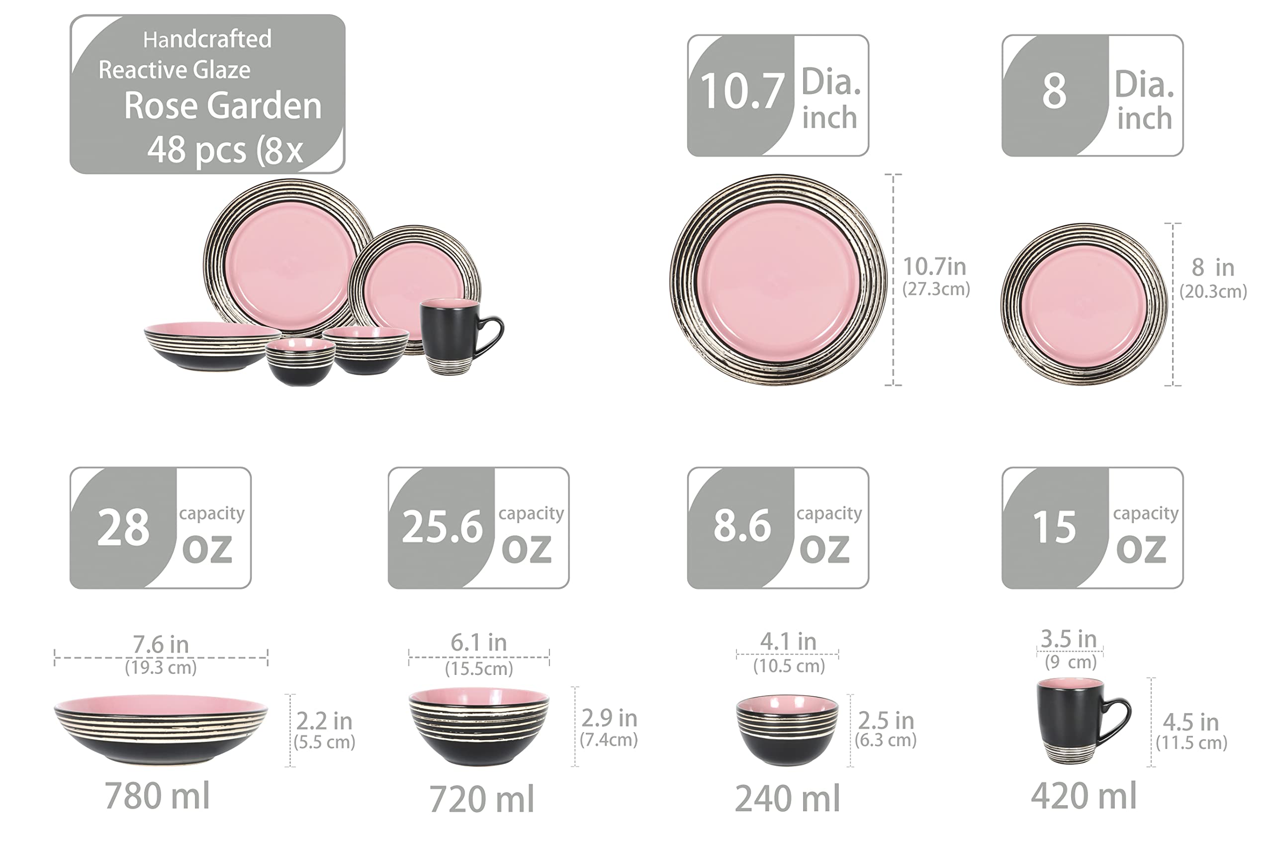 Stoneware Handcrafted Tree Bark Effected Glaze Dinnerware Set