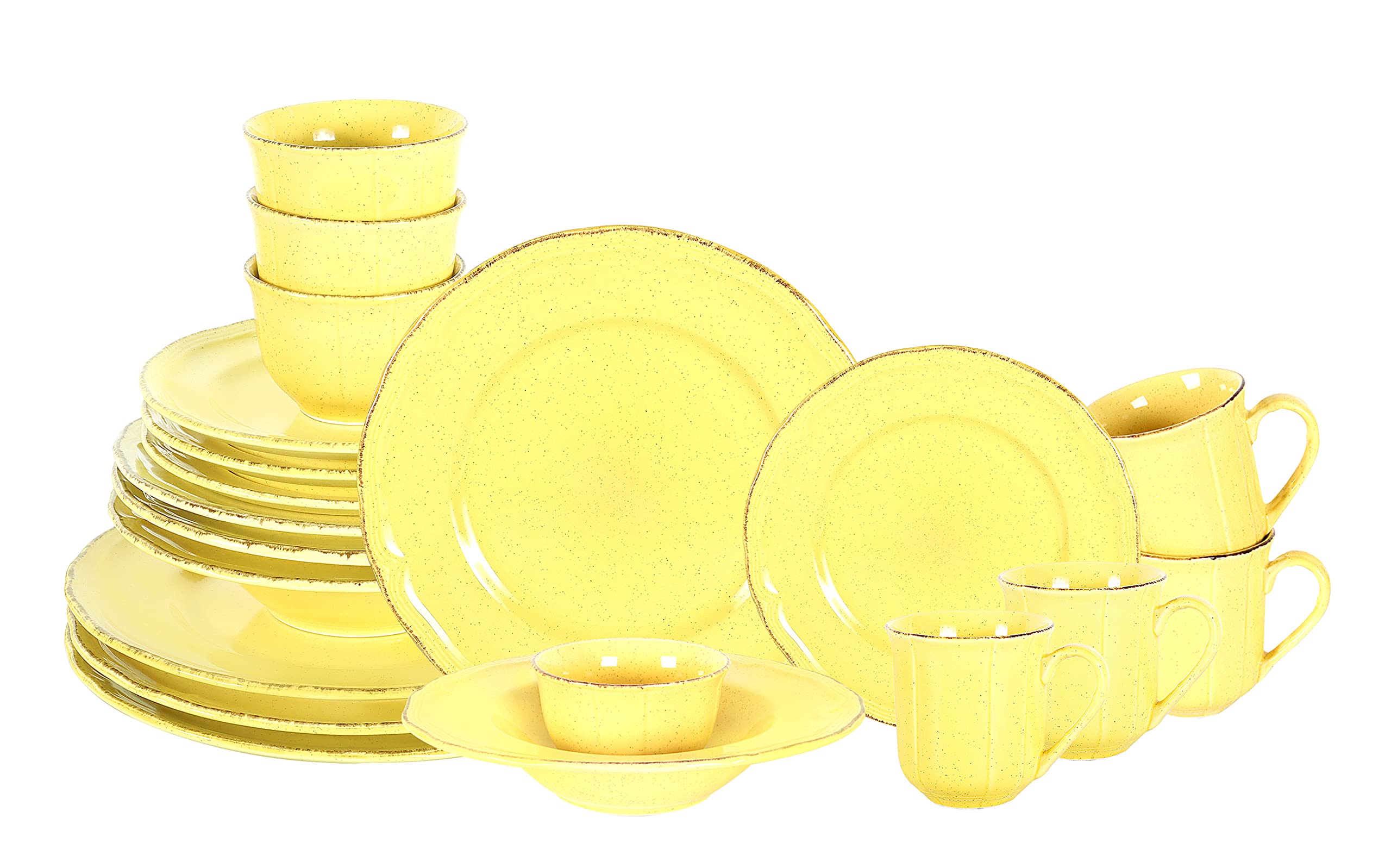 French Countryside Speckled Stoneware Dinnerware Set