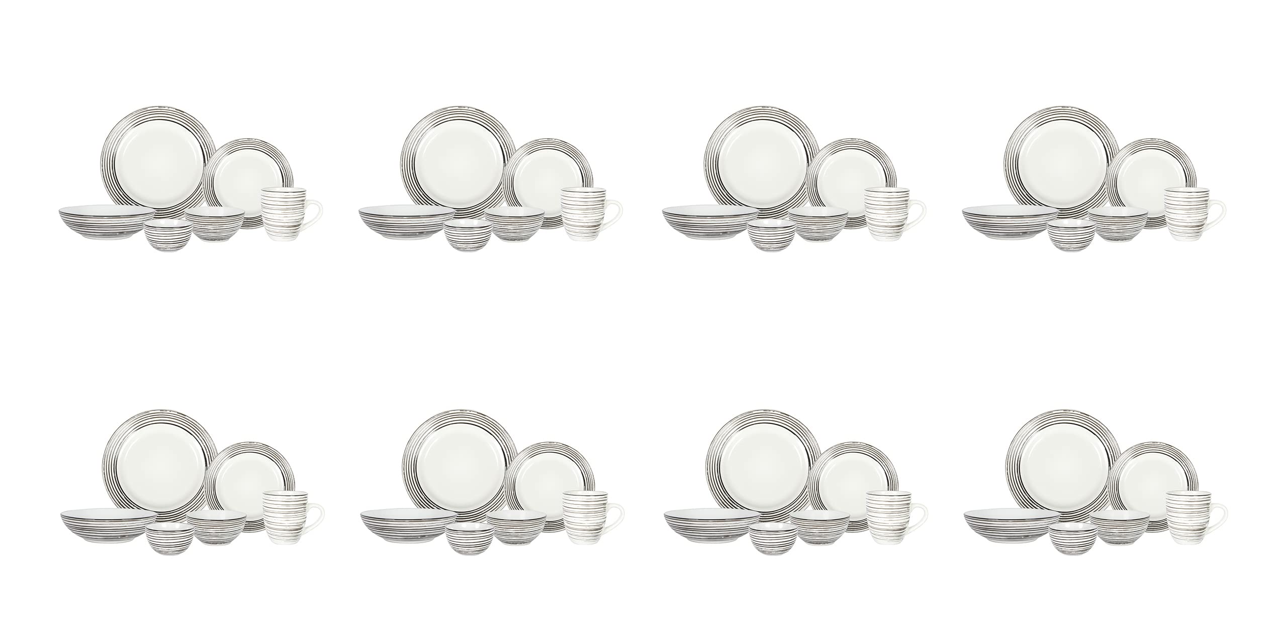 Stoneware Handcrafted Tree Bark Effected Glaze Dinnerware Set