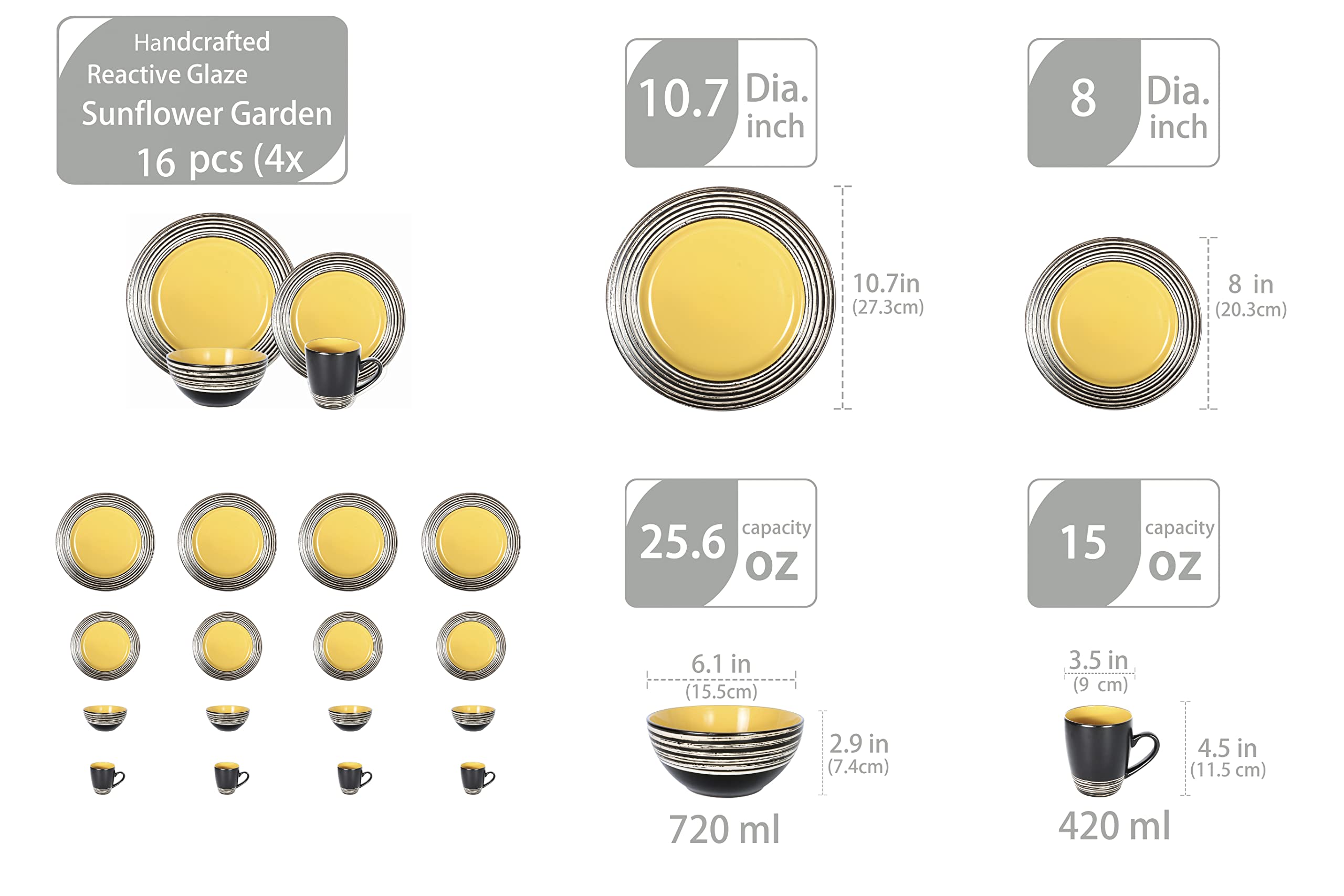 Stoneware Handcrafted Tree Bark Effected Glaze Dinnerware Set