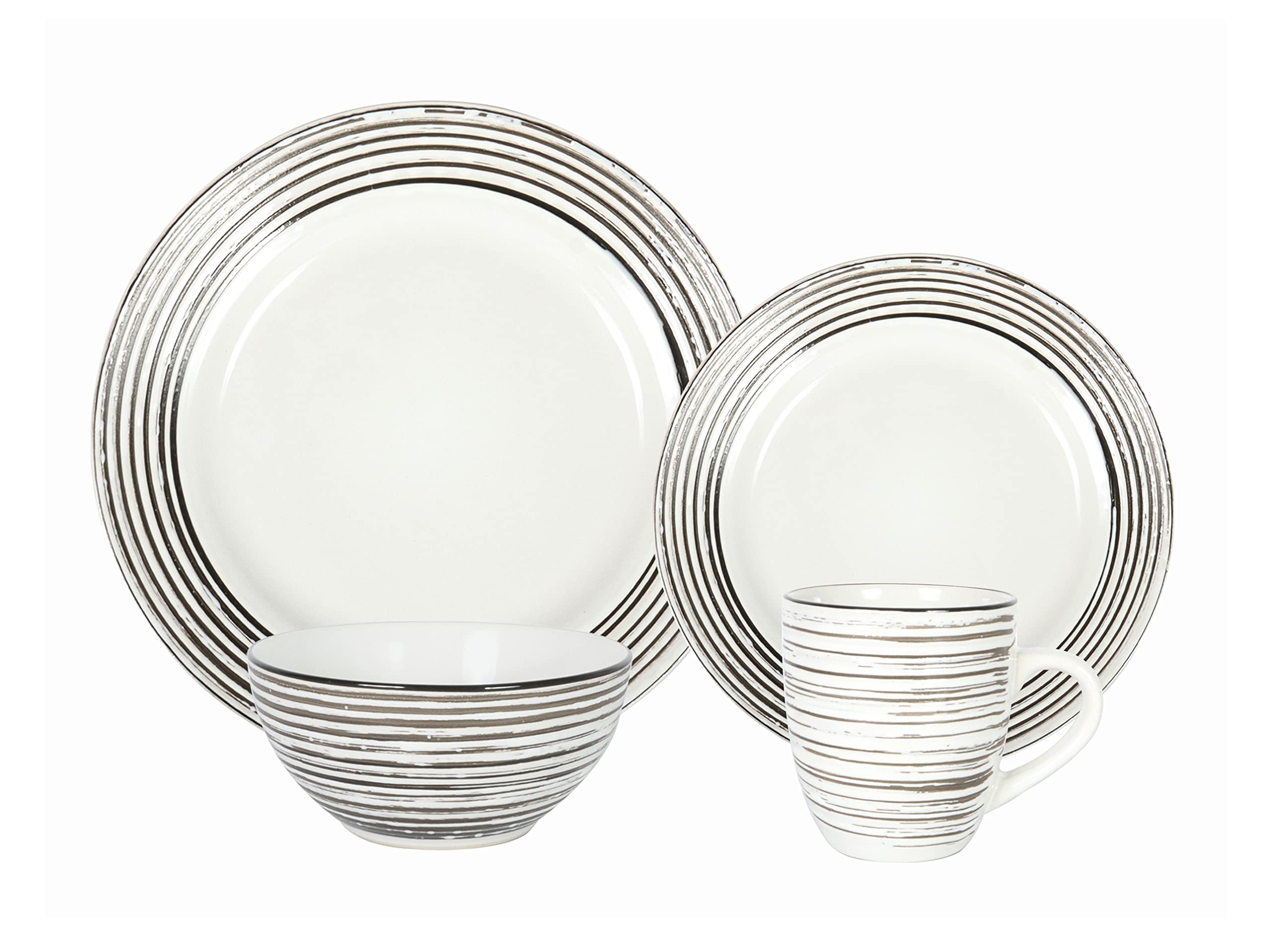 Stoneware Handcrafted Tree Bark Effected Glaze Dinnerware Set