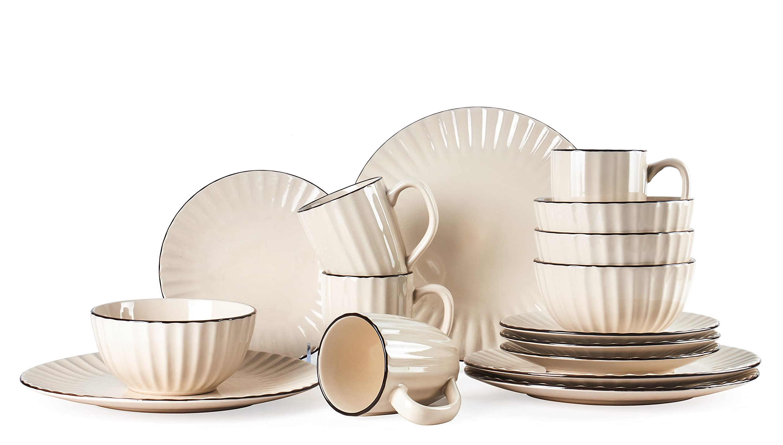 Osita Strip Stoneware Dinnerware Set