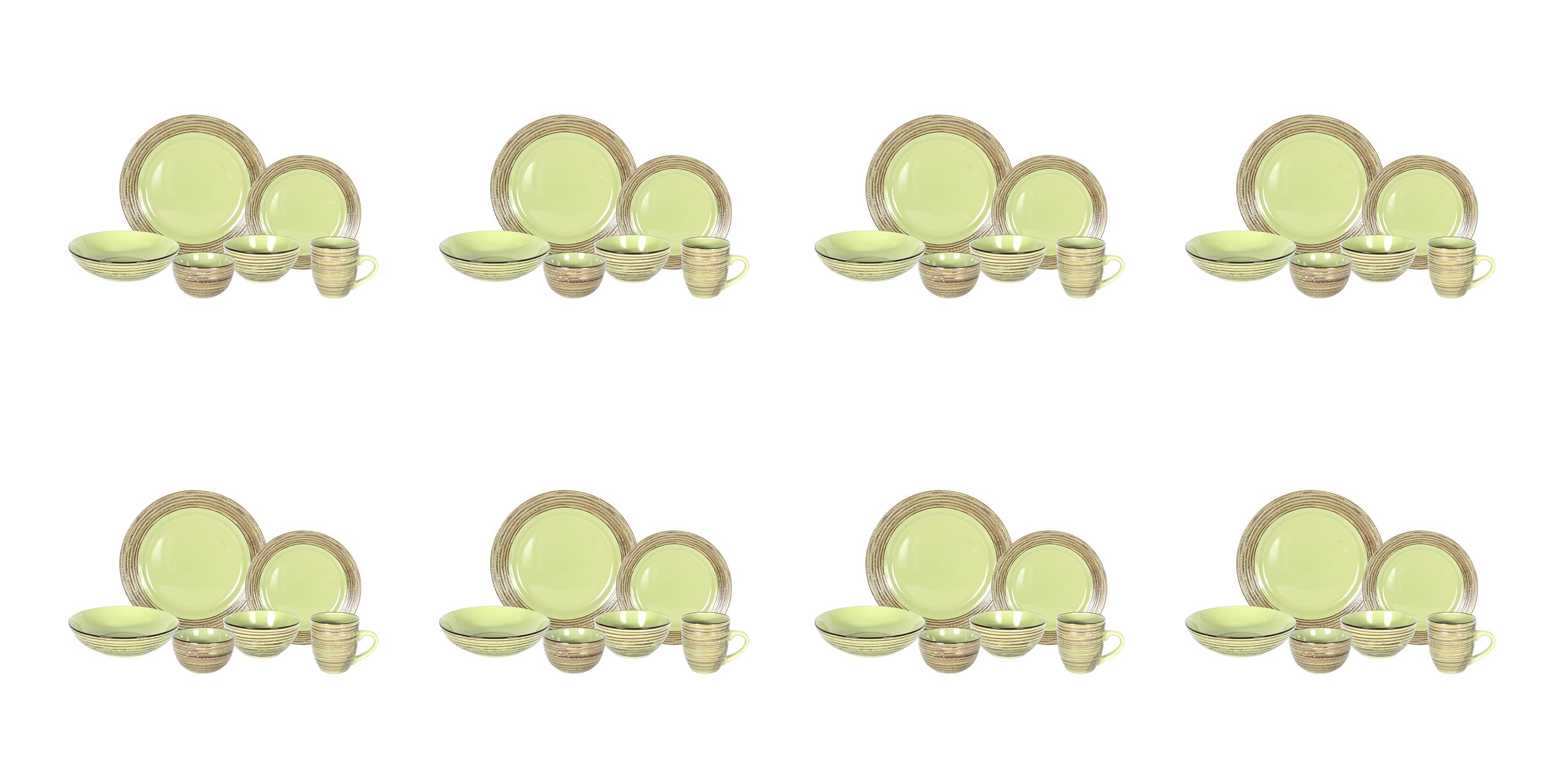 Stoneware Handcrafted Tree Bark Effected Glaze Dinnerware Set