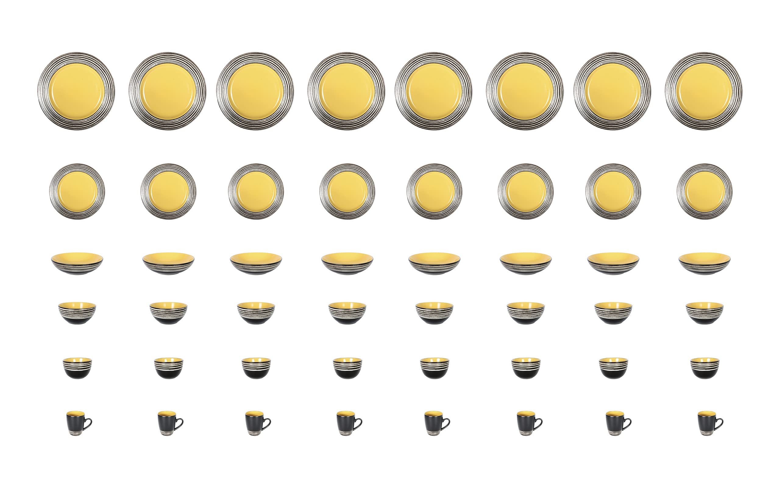 Stoneware Handcrafted Tree Bark Effected Glaze Dinnerware Set