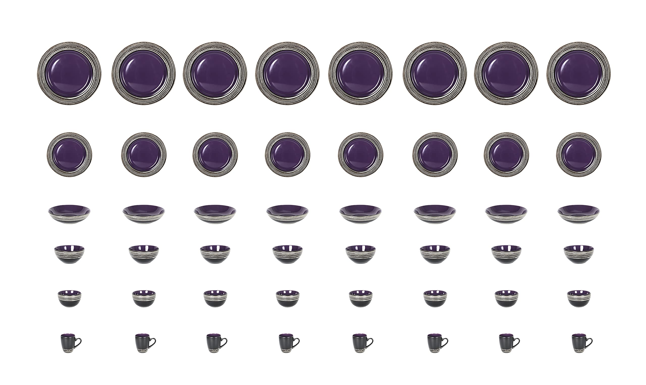 Stoneware Handcrafted Tree Bark Effected Glaze Dinnerware Set