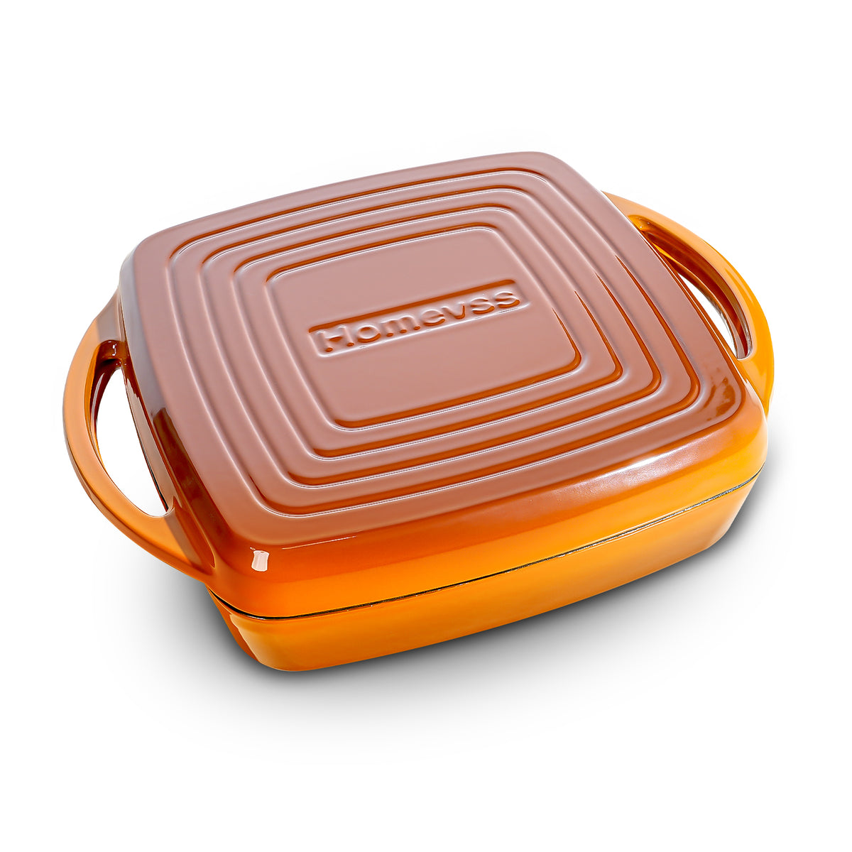 7-Quart Square Enameled Cast Iron Double Dutch Oven