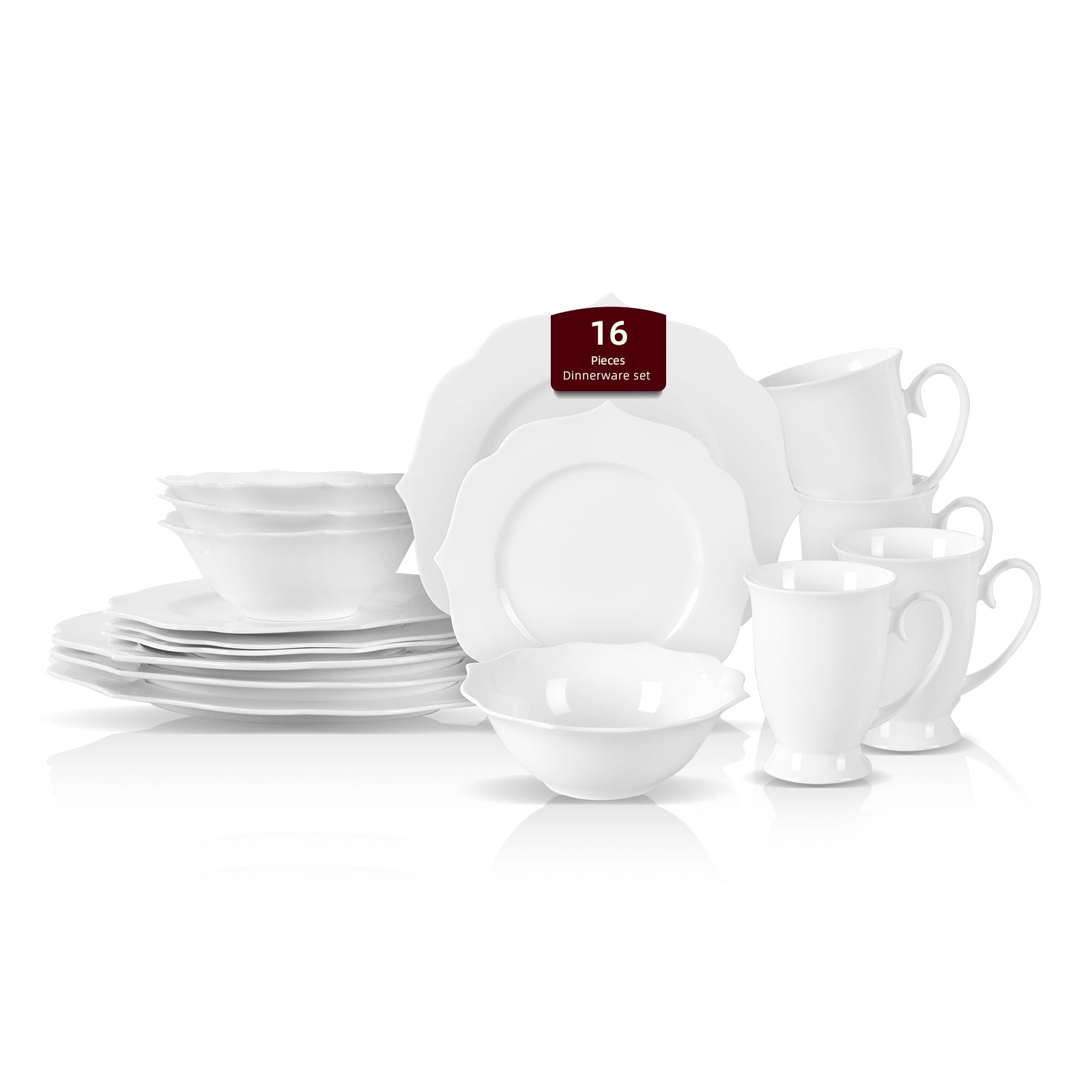 Bone China Embossed Lotus Dinnerware Set