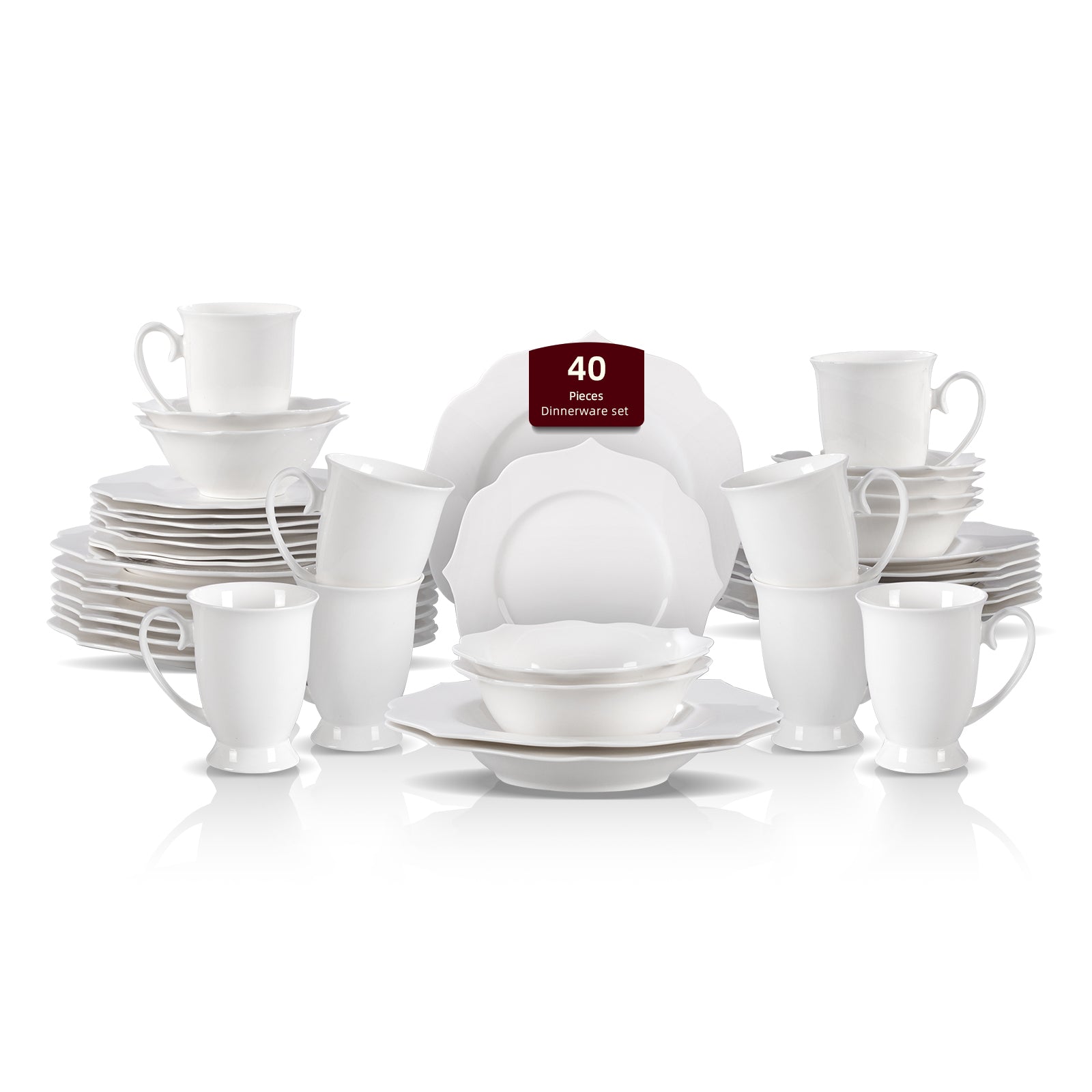 Bone China Embossed Lotus Dinnerware Set