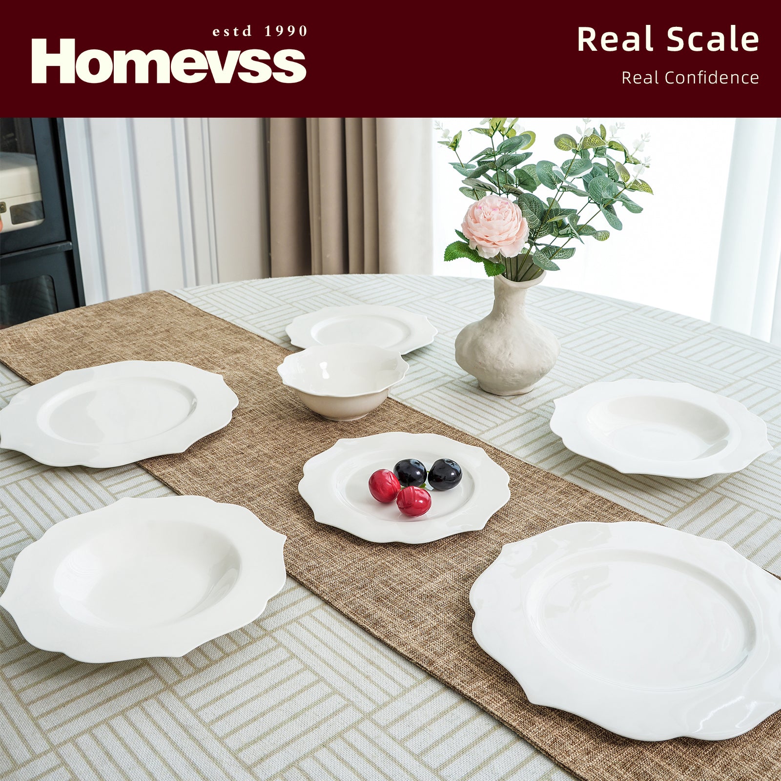 Bone China Embossed Lotus Dinnerware Set