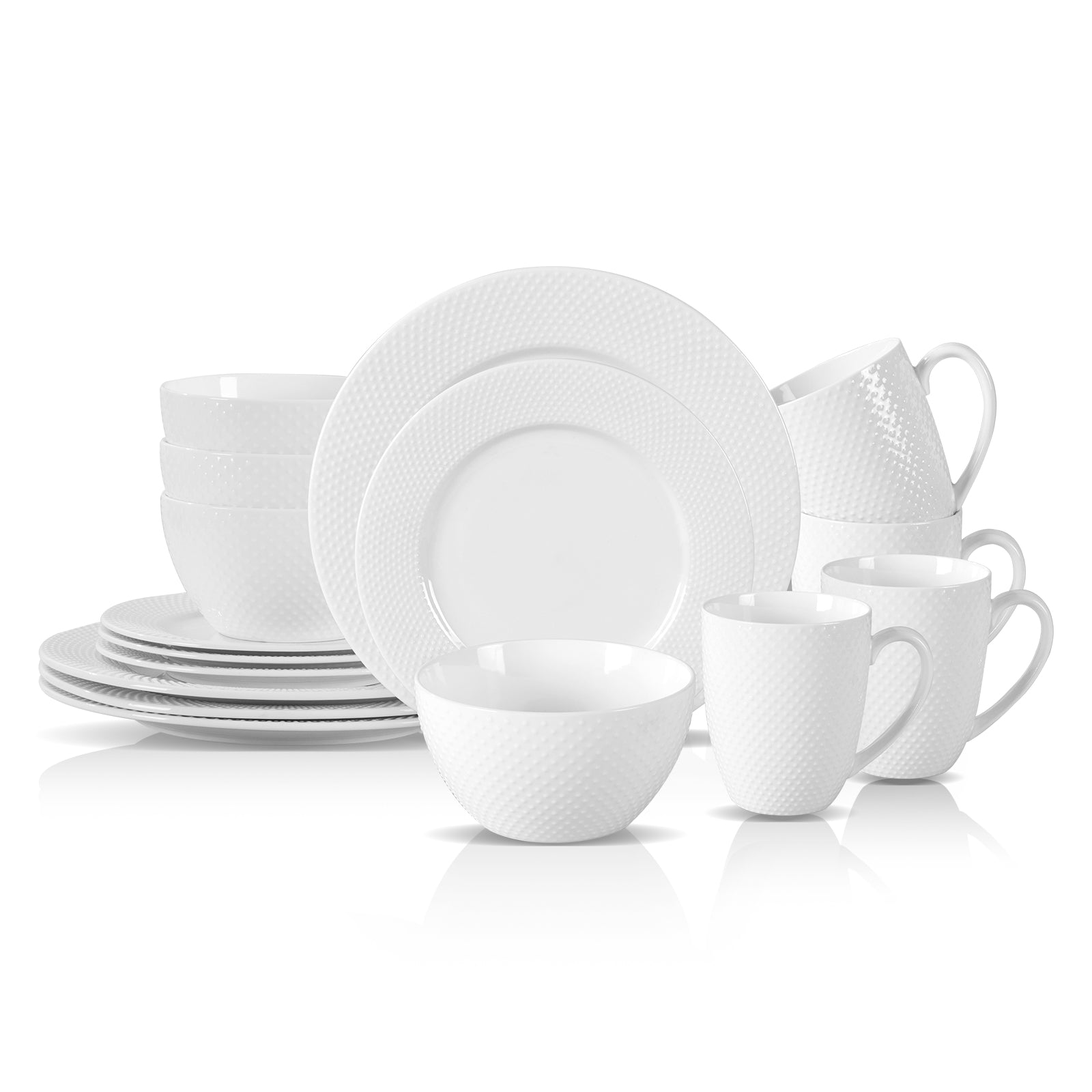 Bone China Embossed Rain Drops Dinnerware Set
