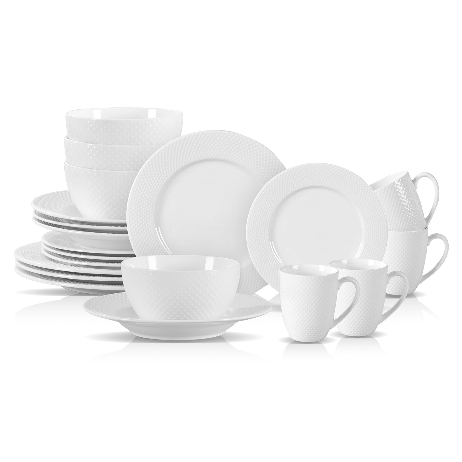 Bone China Embossed Rain Drops Dinnerware Set