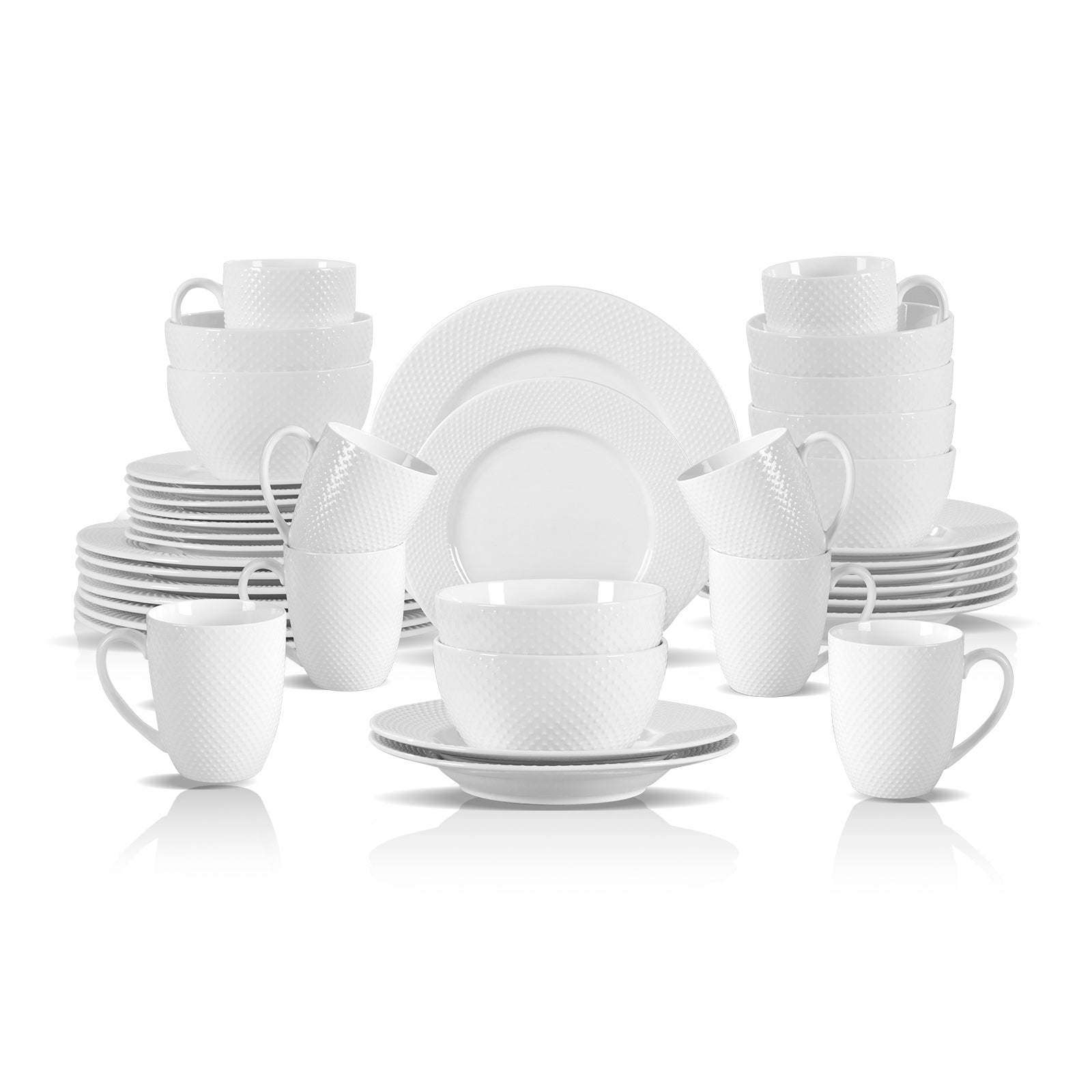 Bone China Embossed Rain Drops Dinnerware Set