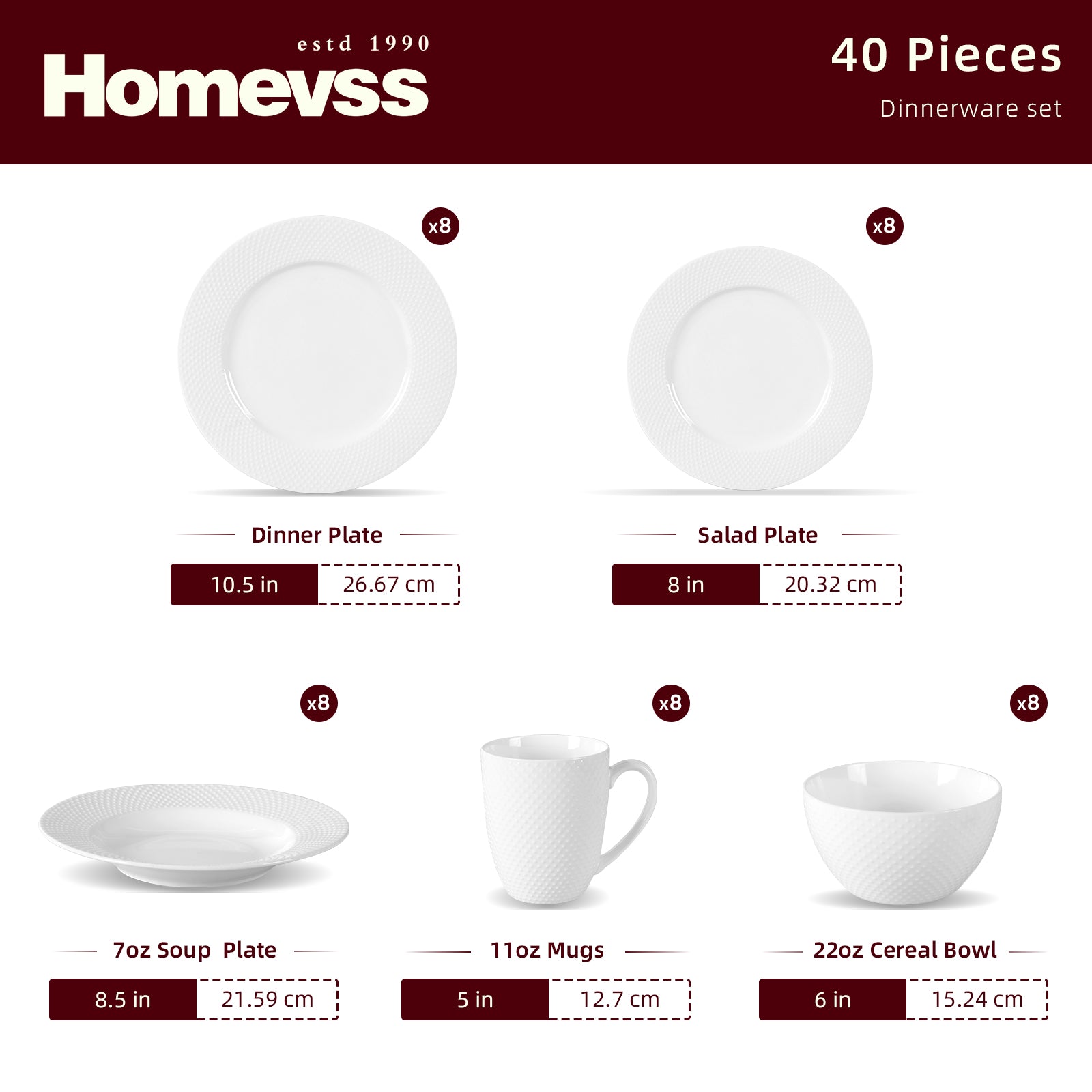 Bone China Embossed Rain Drops Dinnerware Set