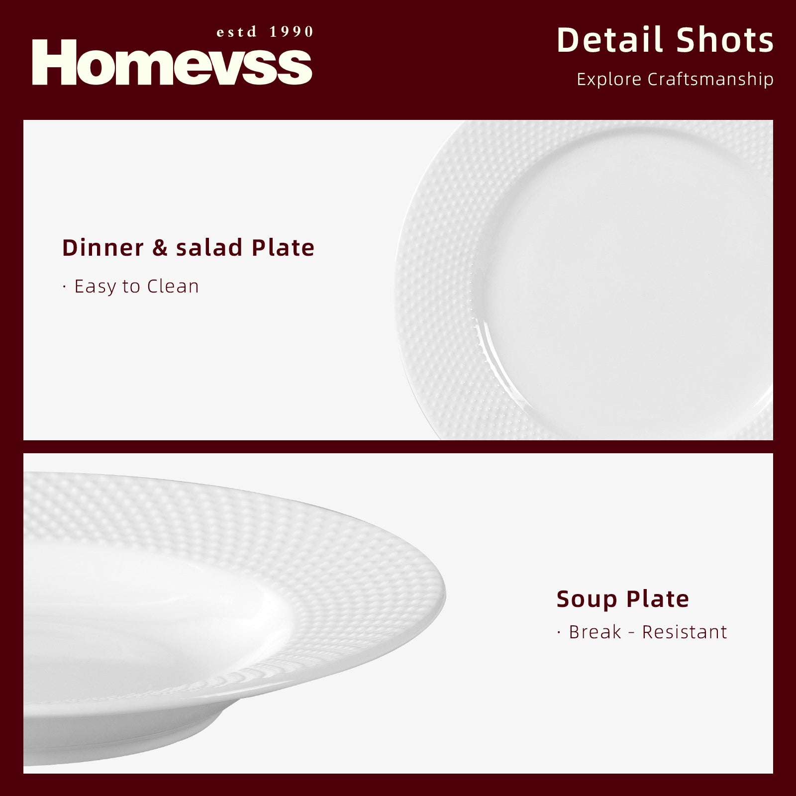 Bone China Embossed Rain Drops Dinnerware Set