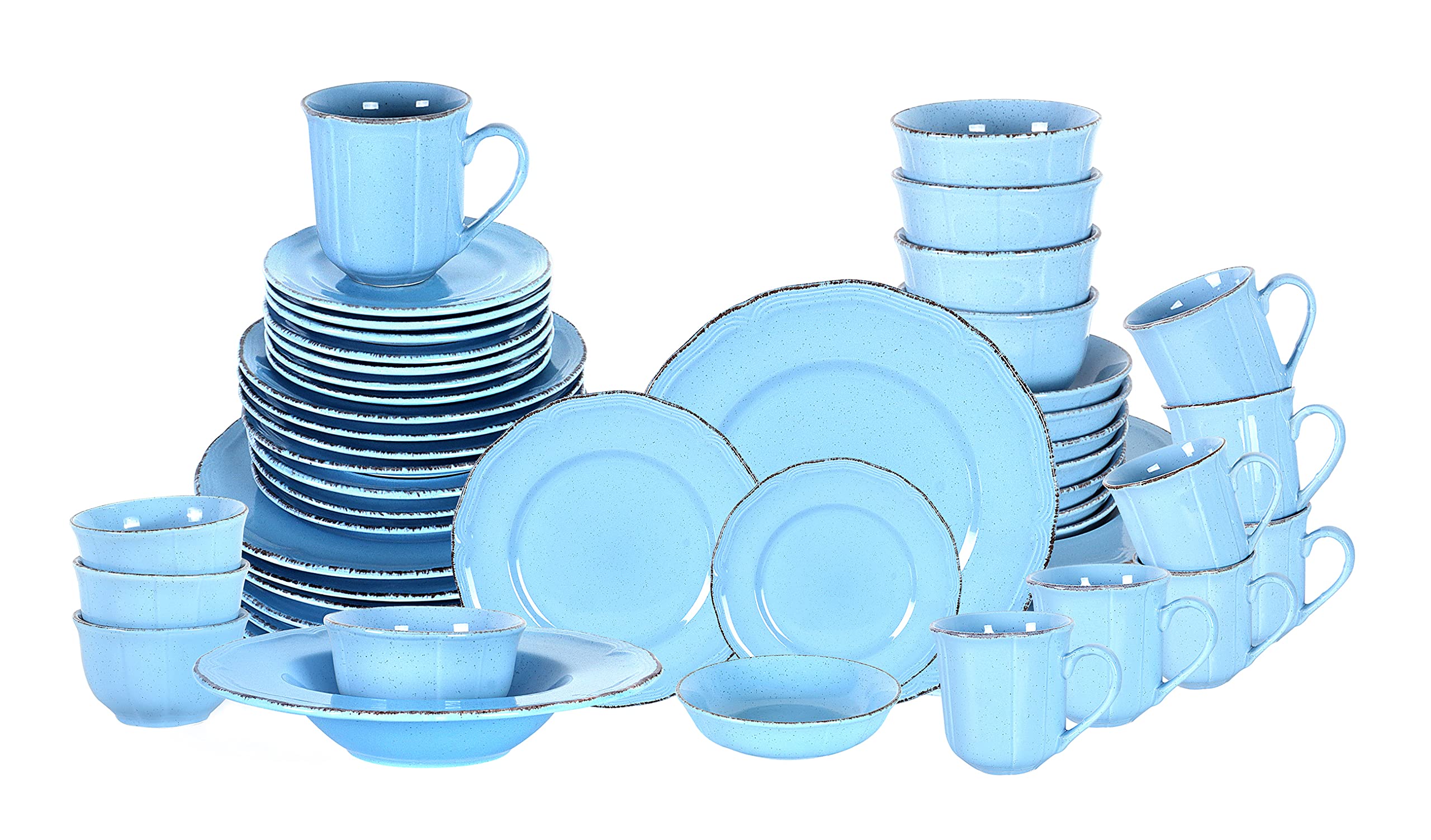 French Countryside Speckled Stoneware Dinnerware Set