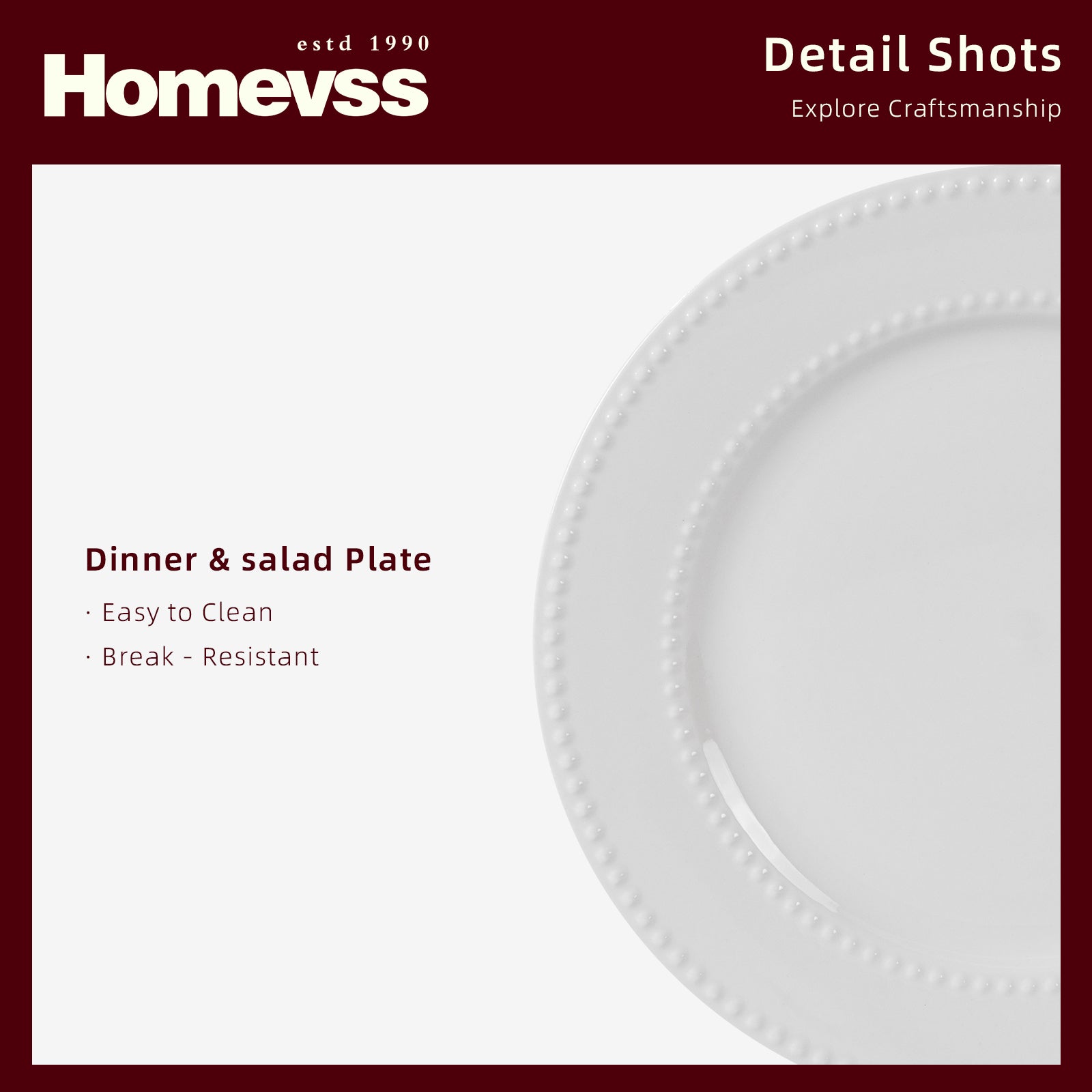 Bone China Embossed Pearl Dots Dinnerware Set
