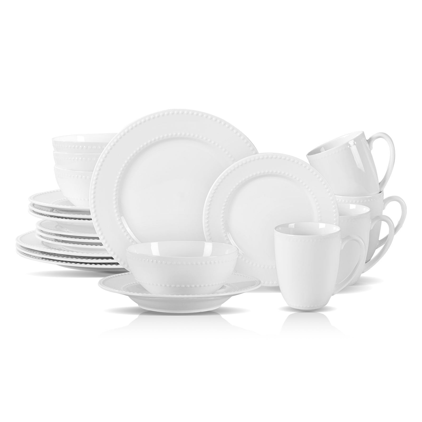 Bone China Embossed Pearl Dots Dinnerware Set