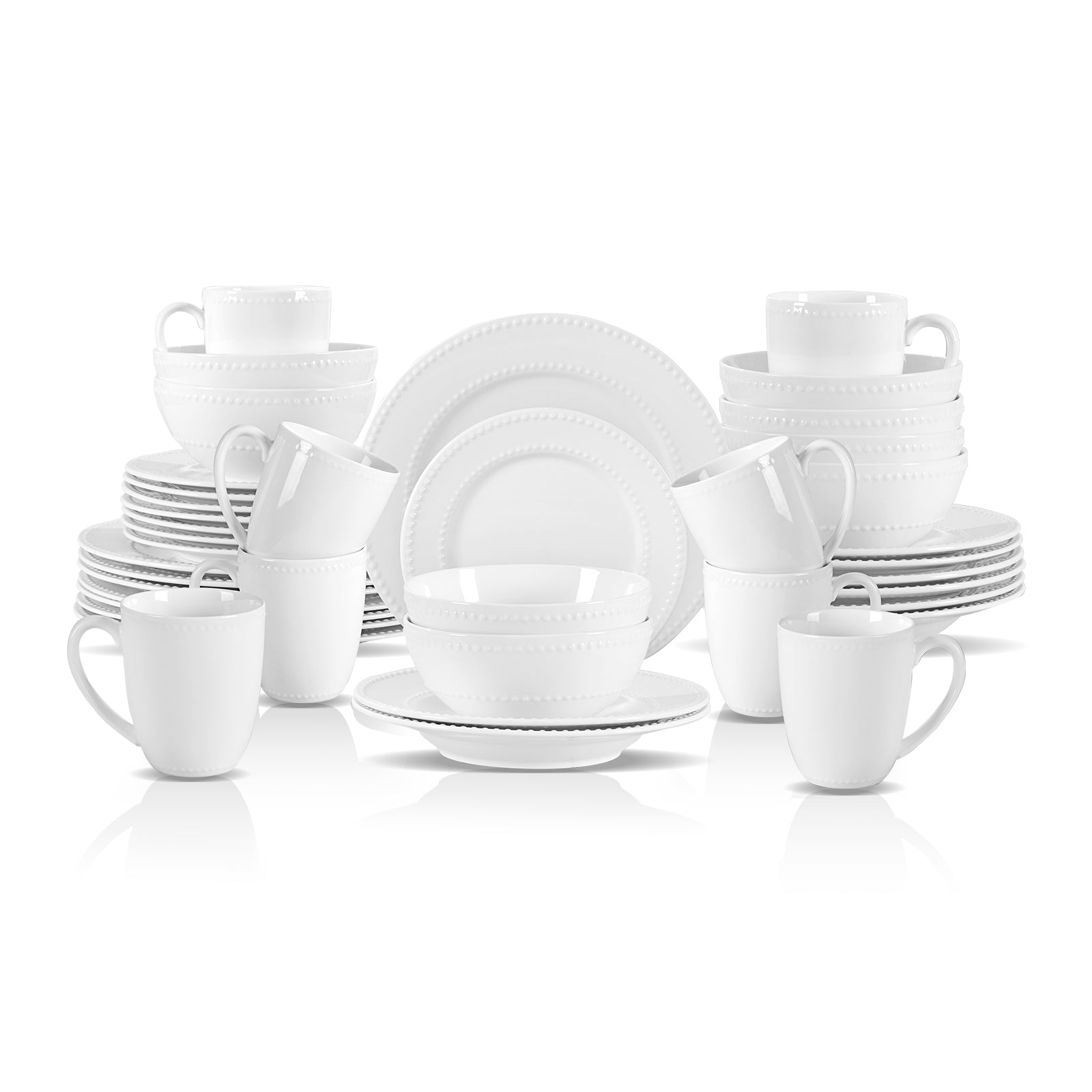 Bone China Embossed Pearl Dots Dinnerware Set