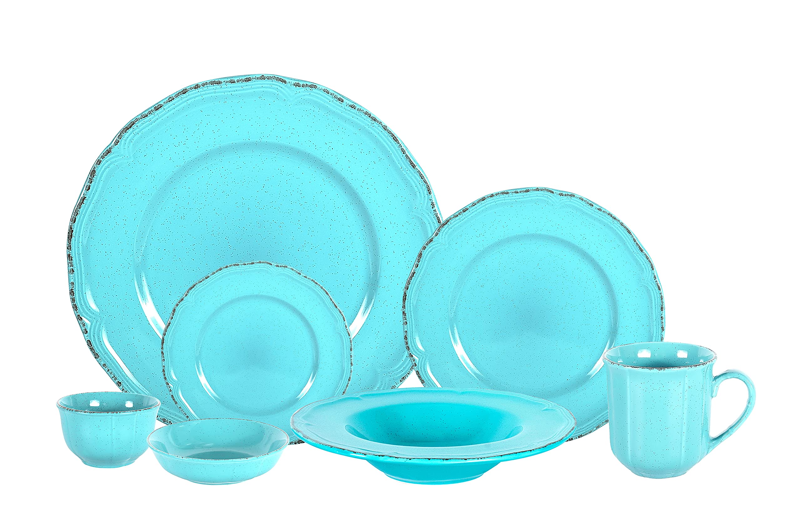 French Countryside Speckled Stoneware Dinnerware Set