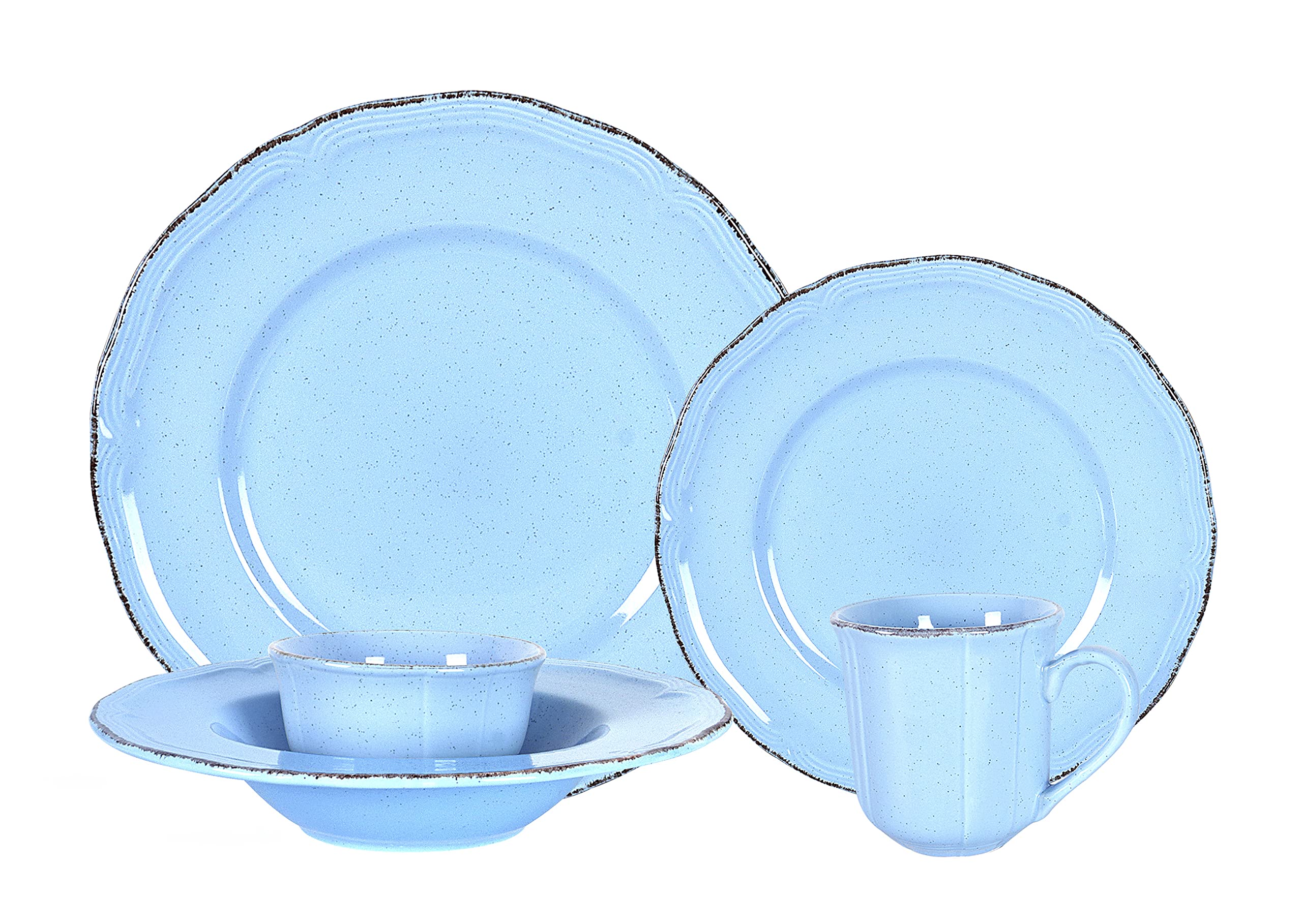 French Countryside Speckled Stoneware Dinnerware Set