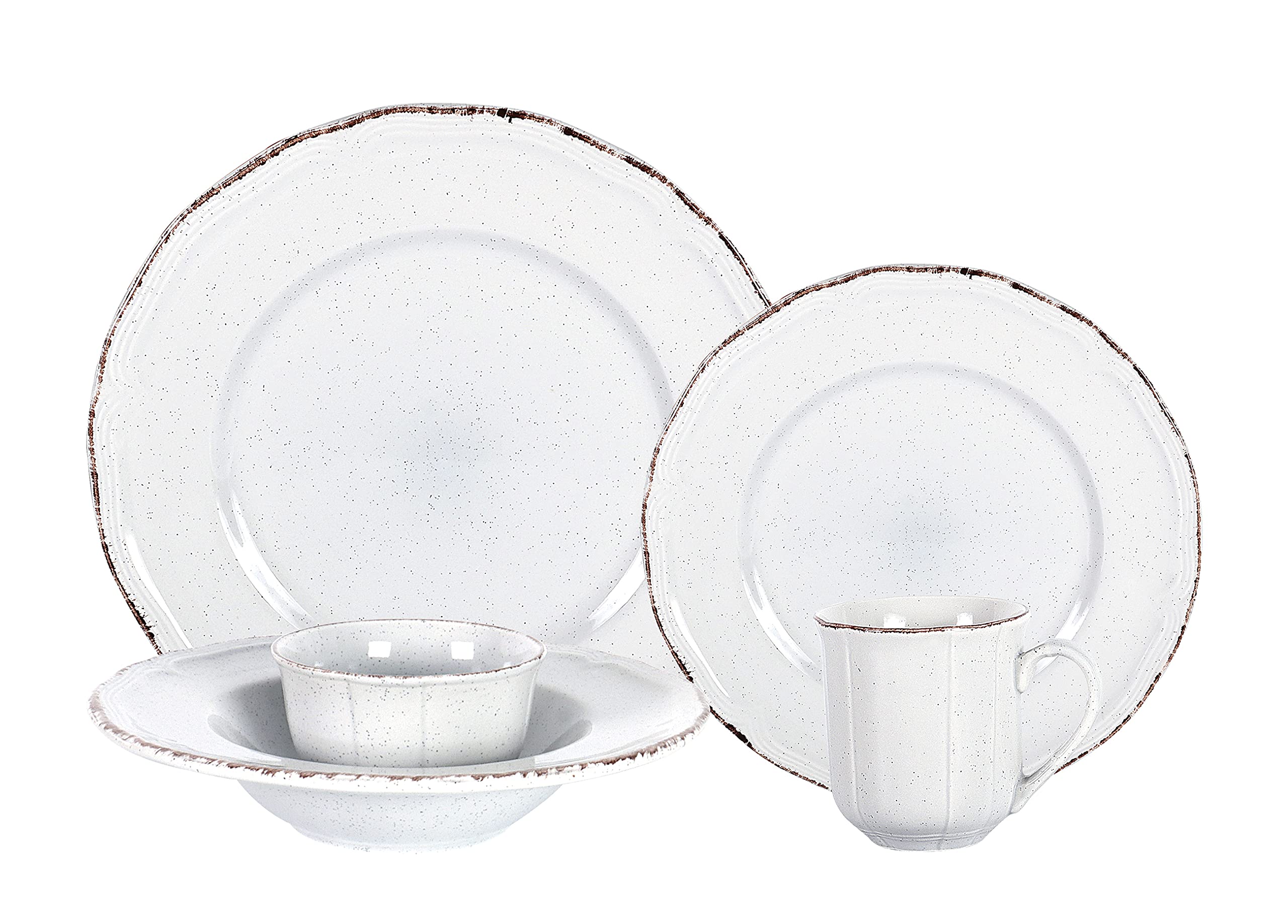 French Countryside Speckled Stoneware Dinnerware Set